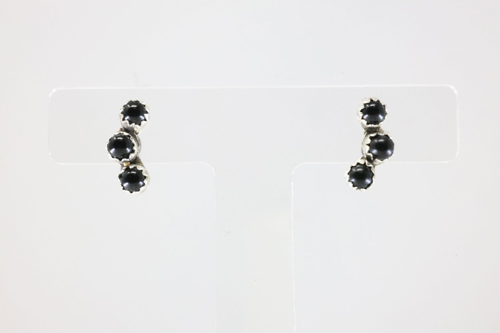 America Sterling Silver Black Onyx Post Earring's.: This is a America Sterling Silver Black Onyx Post Earring's.