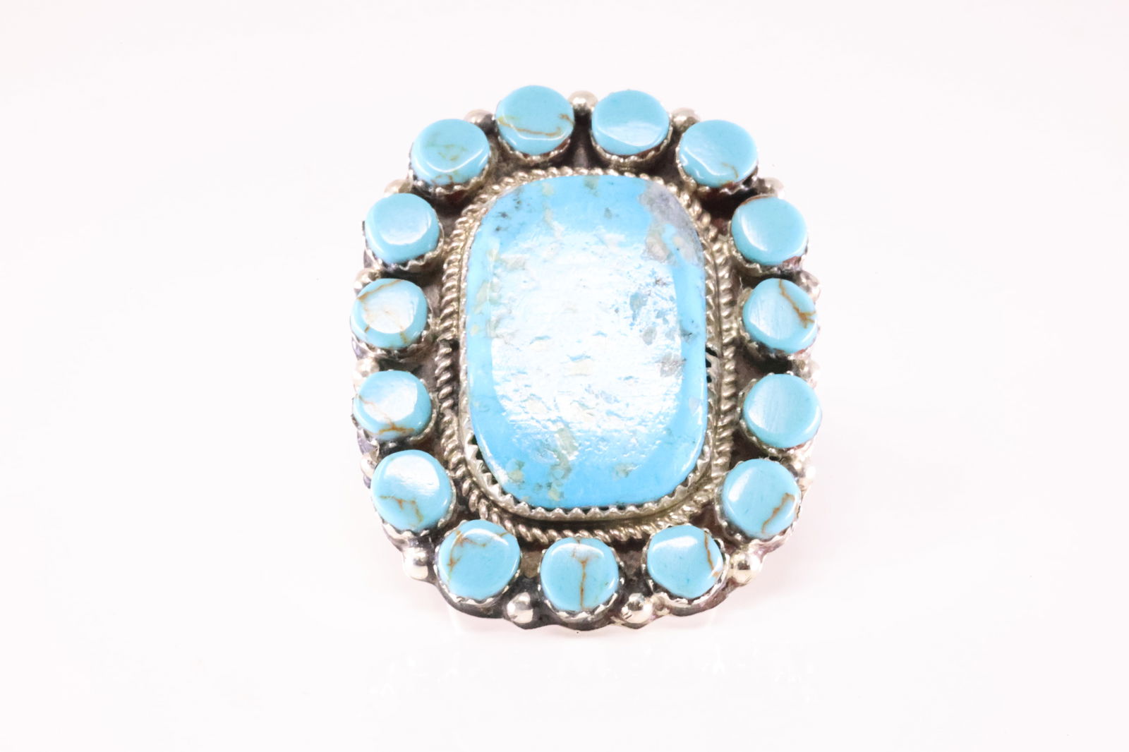 America Sterling Silver Kingman Turquoise Ring. (1 of 4)