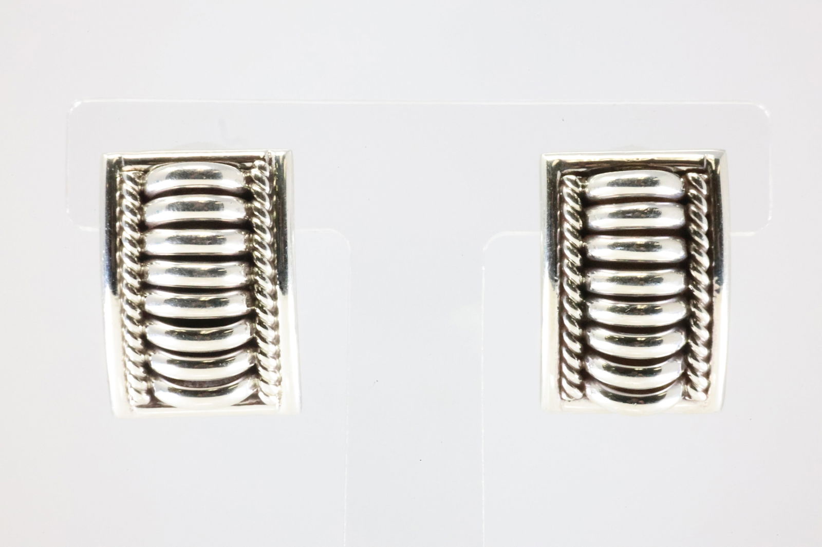 Native America Navajo Sterling Silver Solid / Design Post Earring's By Thomas Charley.: This is a Native America Navajo Sterling Silver Solid / Design Post Earring's By Thomas Charley. Stamp TC.