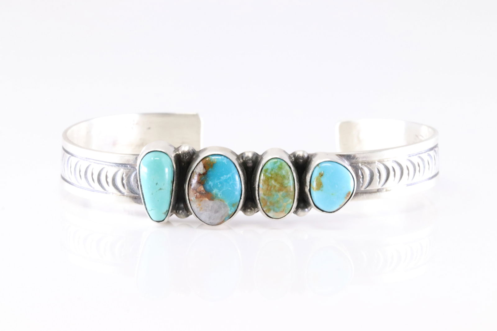 Native America Navajo Sterling Silver Royston Turquoise Bracelet Cuff By Rick Enriquez. (1 of 4)