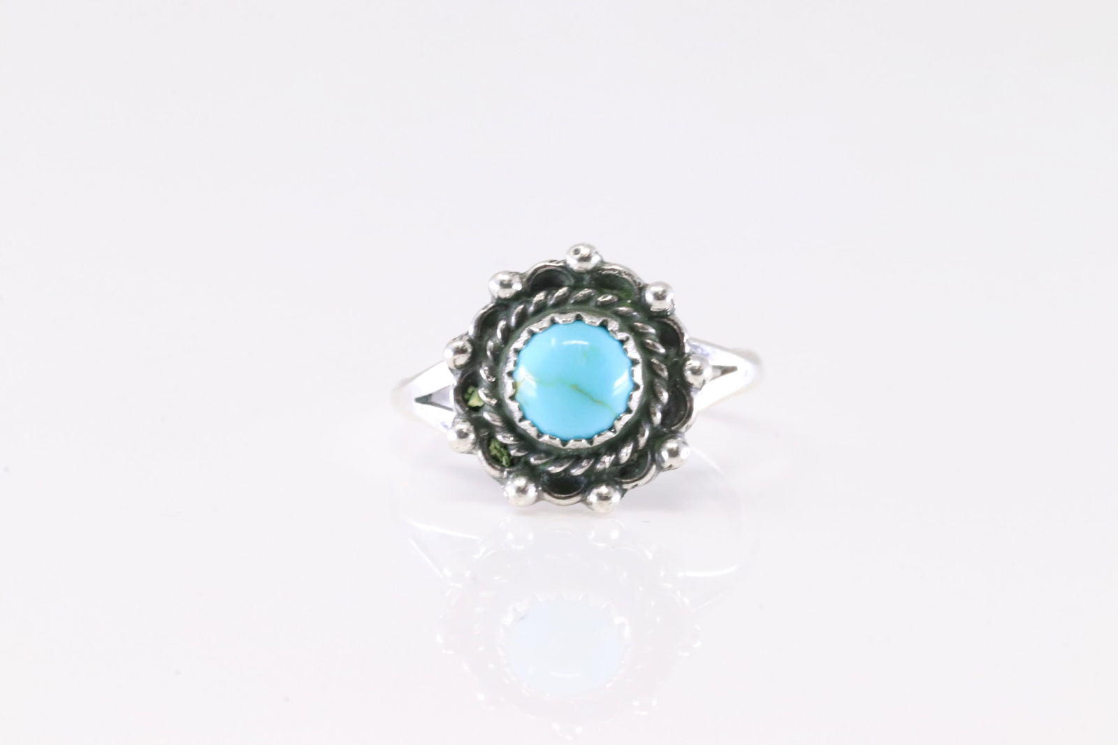 America Sterling Silver Turquoise Ring. (1 of 3)