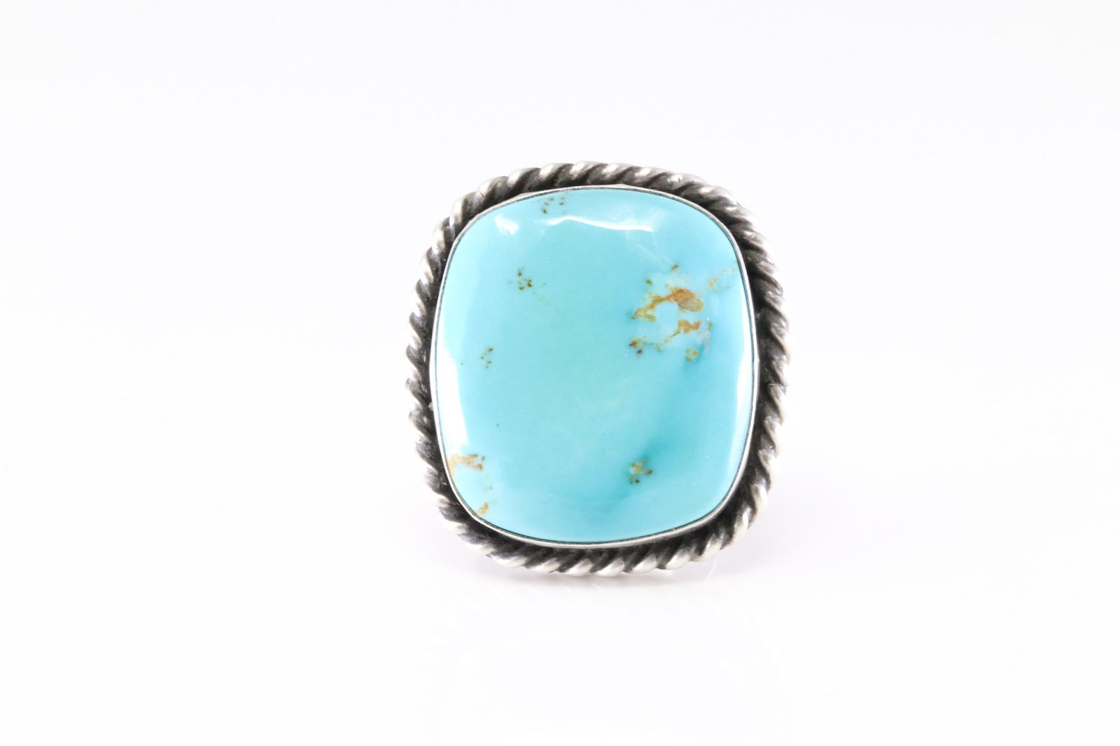 Native America Navajo Sterling Silver Kingman Turquoise Ring By Donovan Skeets. (1 of 4)
