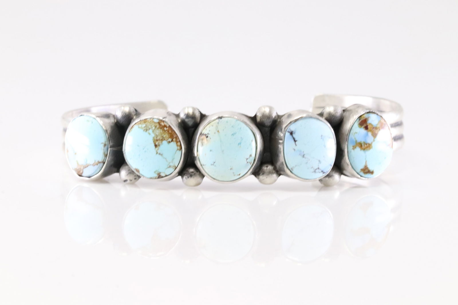 Native America Navajo Sterling Silver Golden Hill Turquoise Bracelet Cuff By Cordell Platero. (1 of 4)