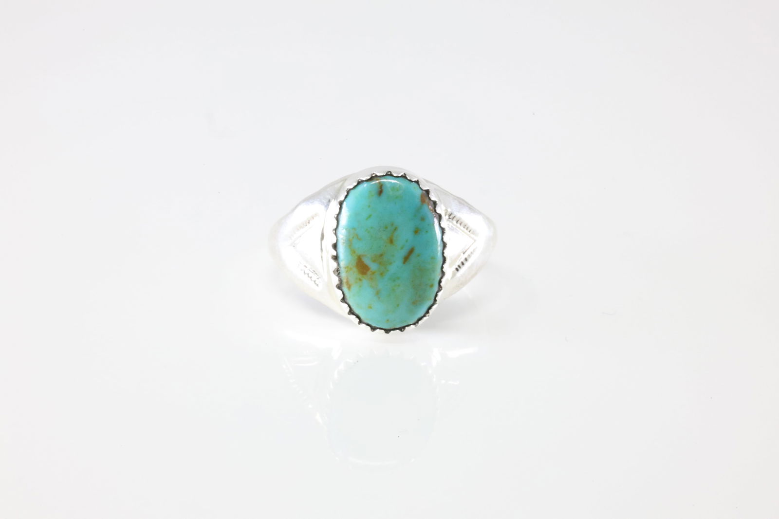 America Sterling Silver Turquoise Ring. (1 of 4)