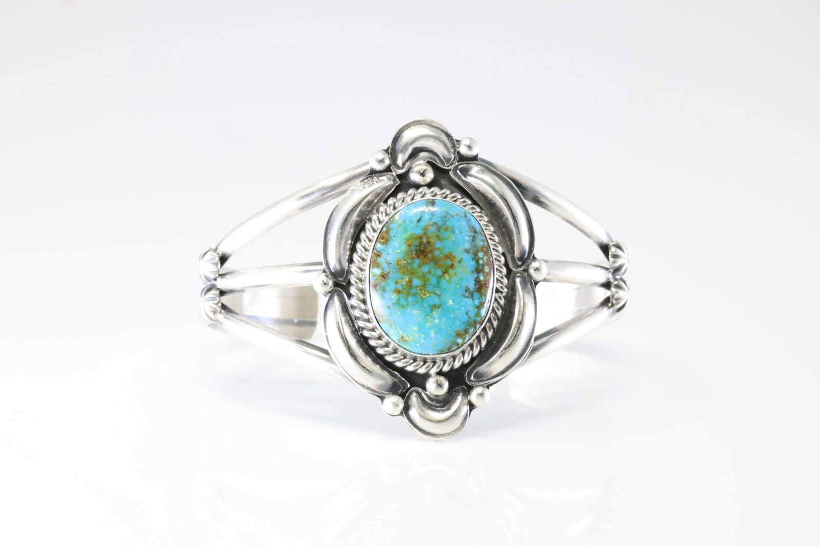 Native America Navajo Sterling Silver Turquoise Bracelet Cuff By RD. (1 of 4)