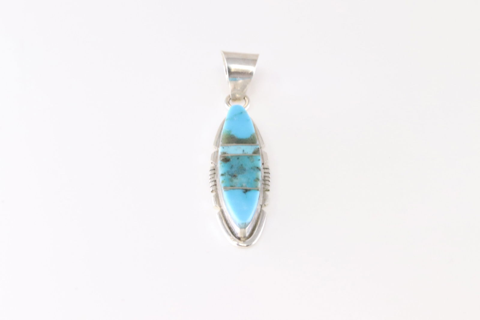Native America Navajo Sterling Silver Number 8 Turquoise Inlay Pendant By Brandon Etcitty.: This is a Native America Navajo Sterling Silver Number 8 Turquoise Inlay Pendant By Brandon Etcitty. Stamp BE.