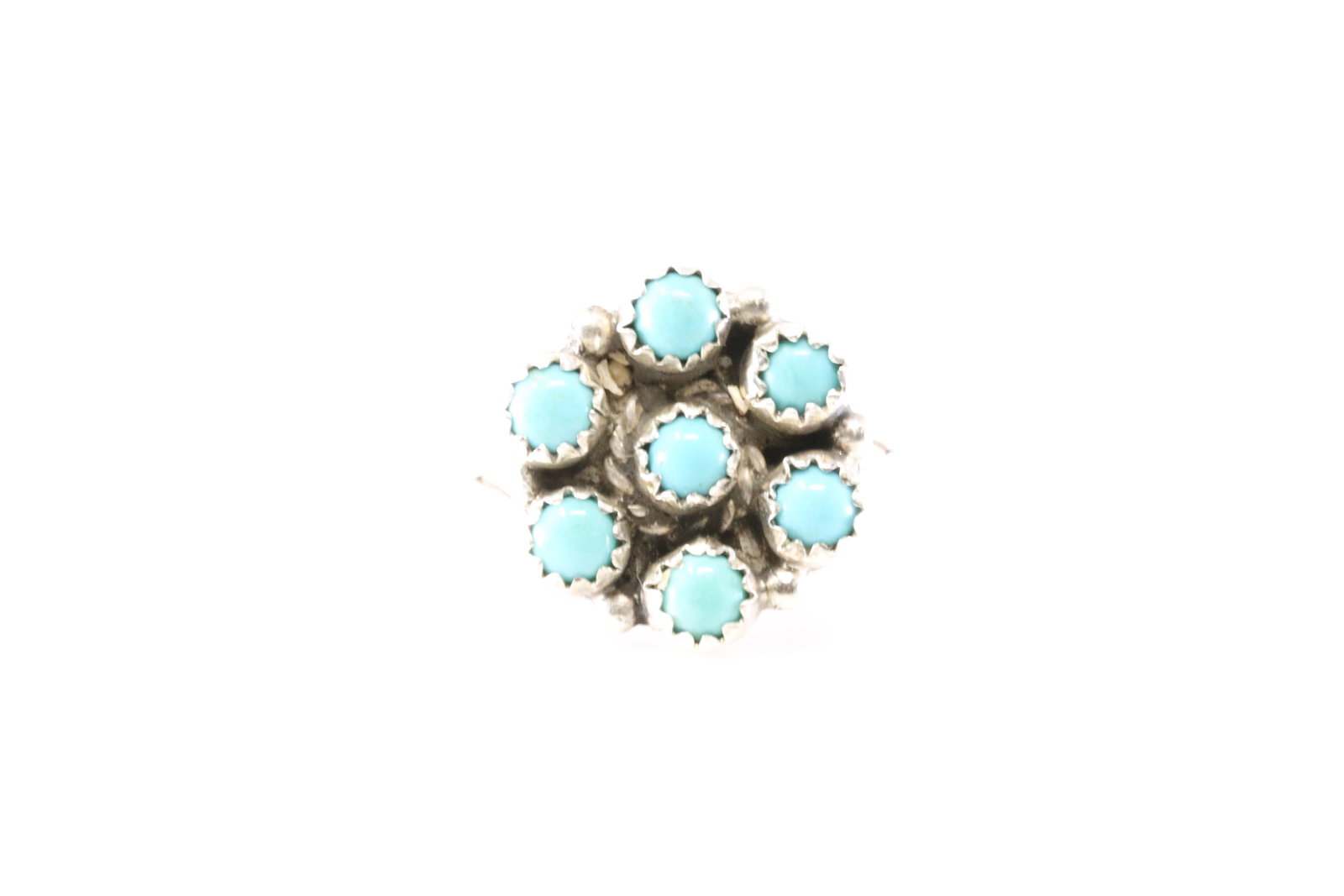Native America Navajo Sterling Silver Turquoise Ring By MR.: This is a Native America Navajo Sterling Silver Turquoise Ring By MR. Stamp MR. Rimg Size: 8.00.