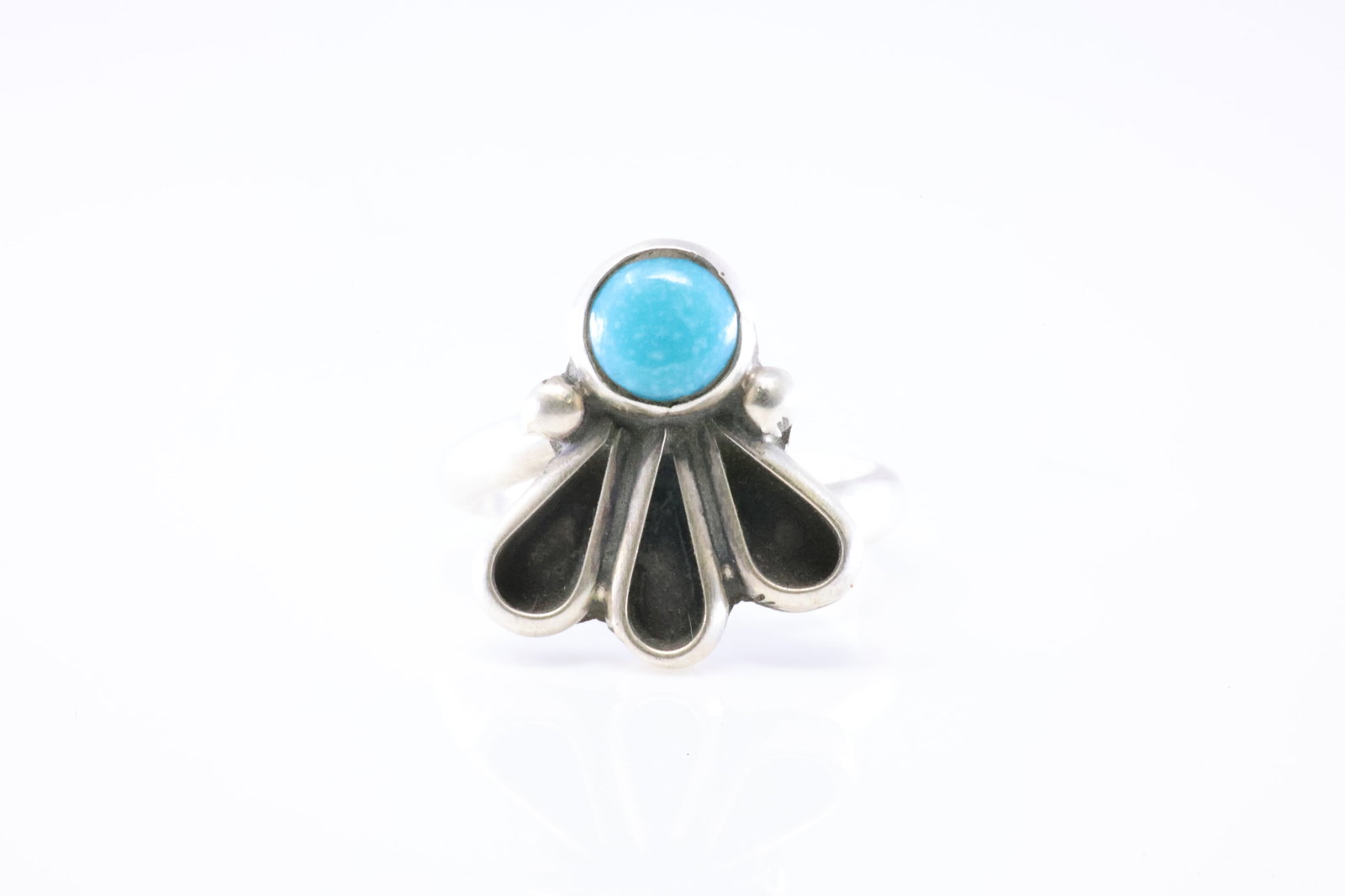 Native America Navajo Sterling Silver Turquoise Ring By G James. (1 of 4)