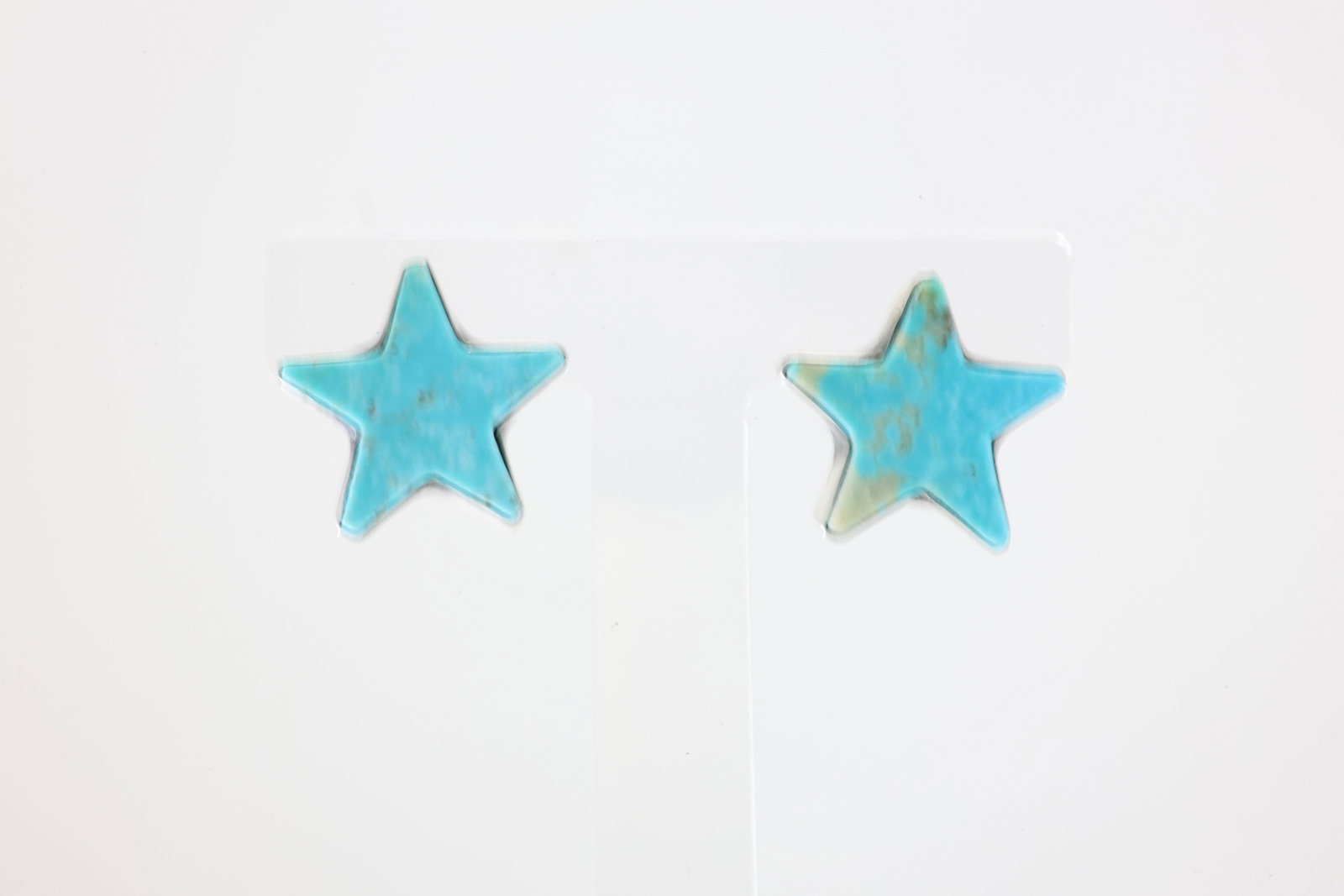 Native America Navajo Sterling Silver Kingman Turquoise Star Post Earring's By Donovan Skeet. (1 of 4)