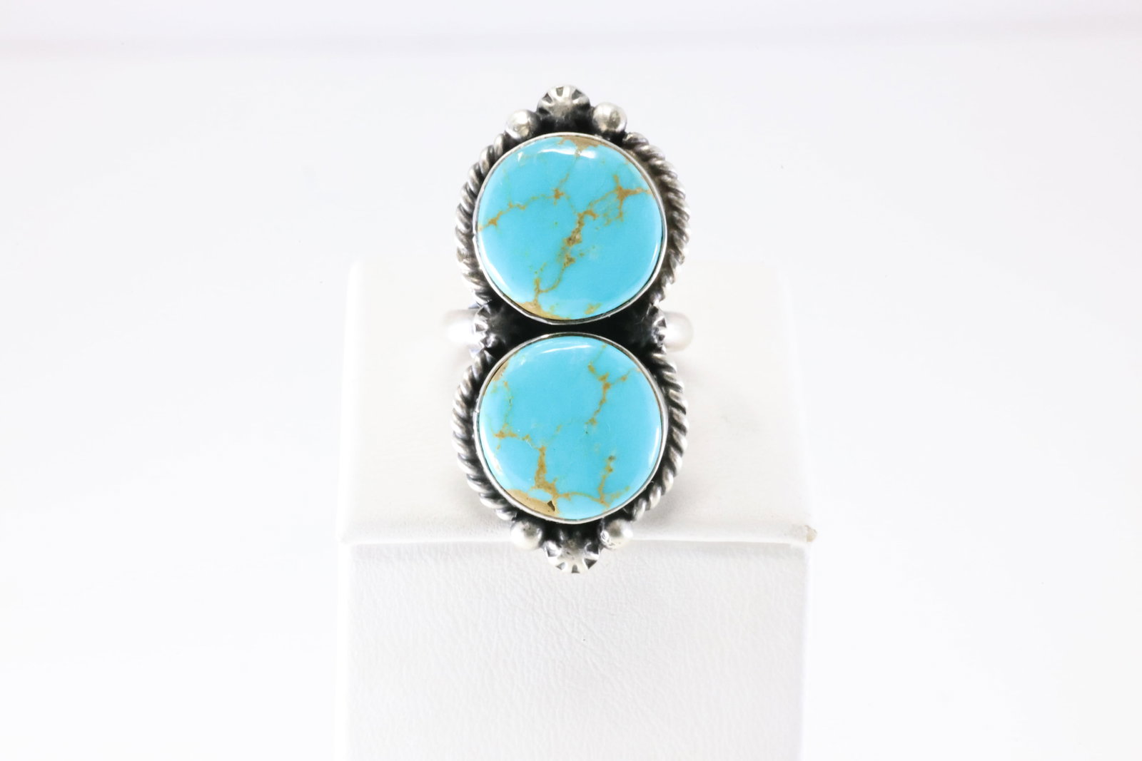 Native America Navajo Sterling Silver Turquoise Ring By Eugene Belone. (1 of 4)
