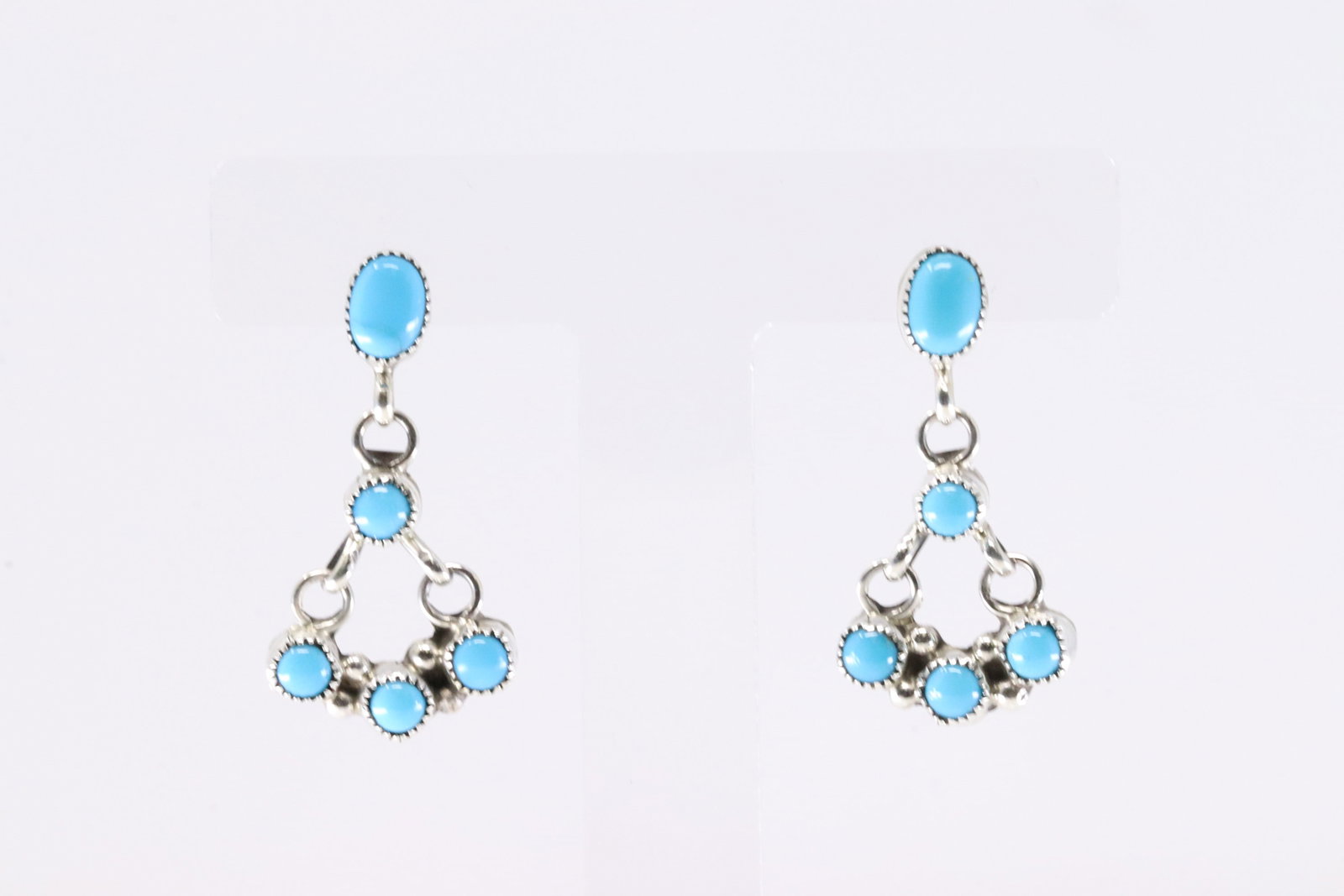 American Sterling Silver Turquoise Post Dangling Earring's. (1 of 4)