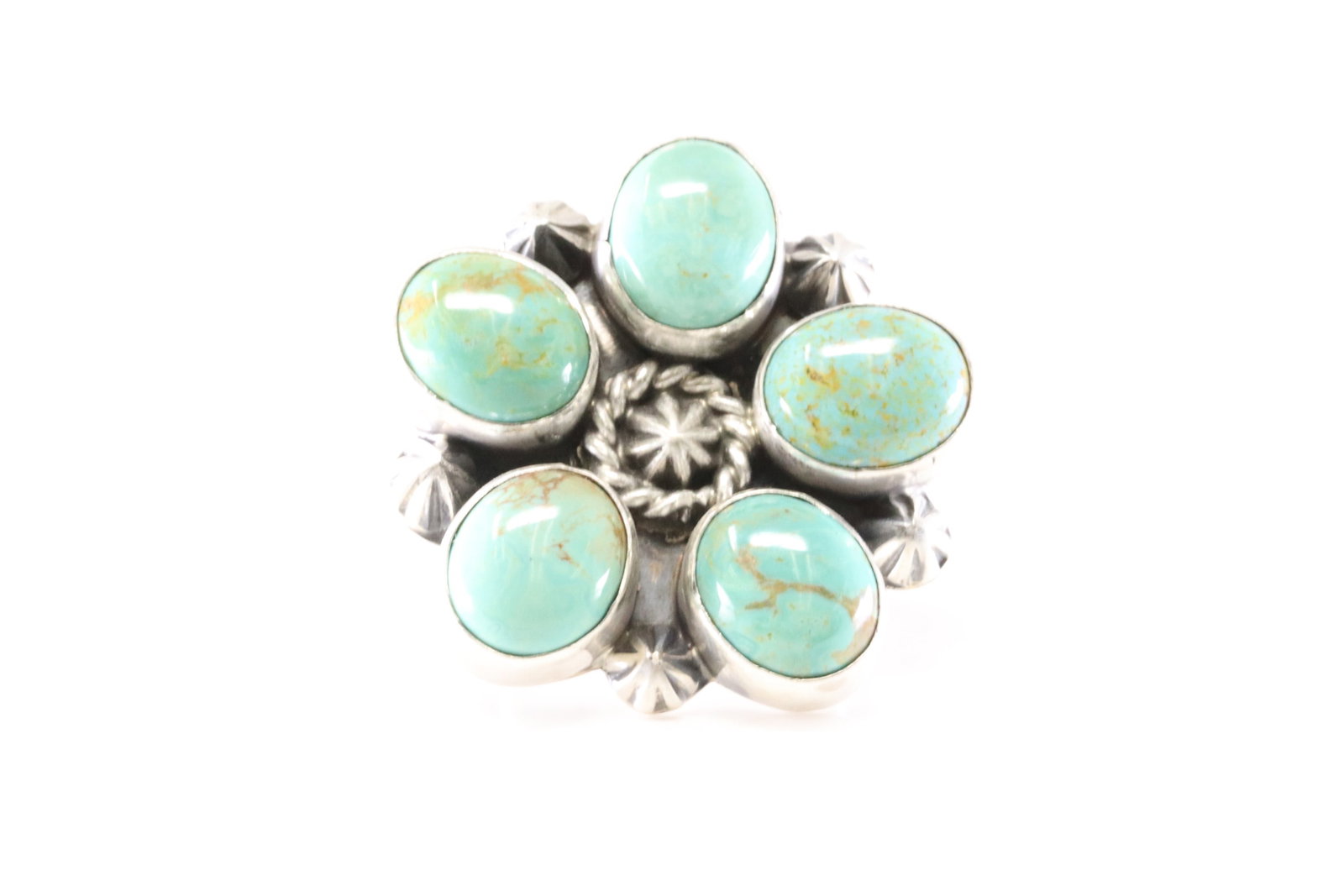 Native American Navajo Sterling Silver Turquoise Ring Donovan Skeet. (1 of 3)