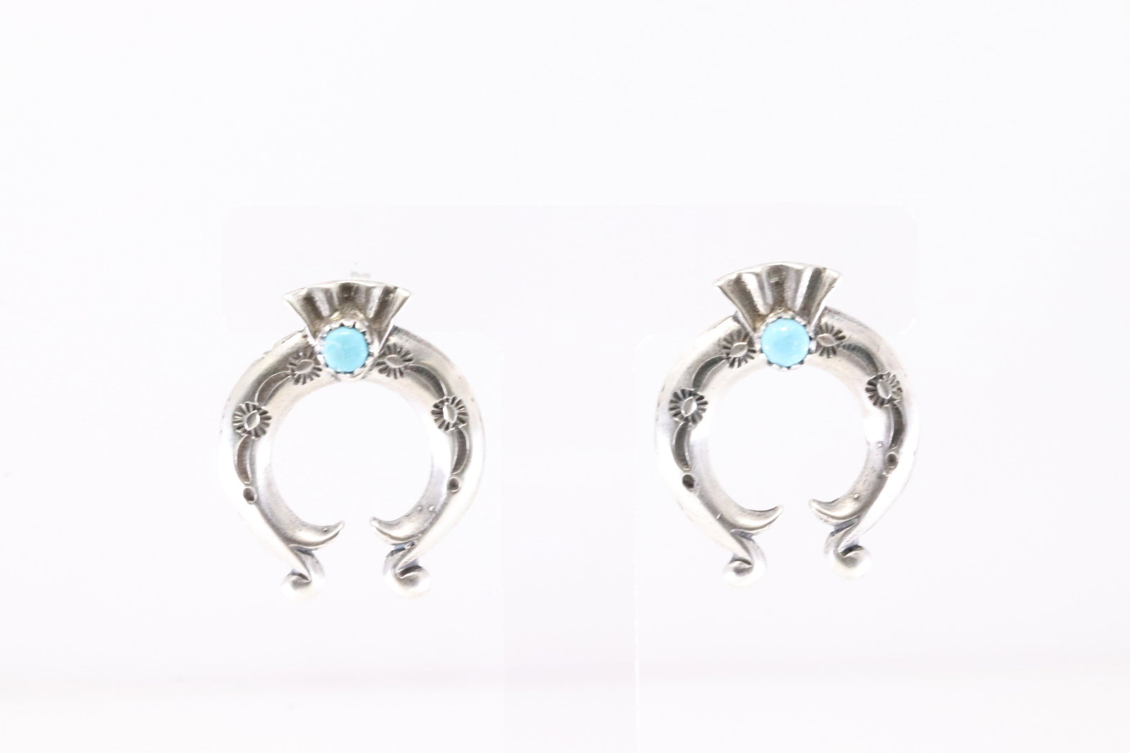 America Sterling Silver Turquoise Najaa Post Earring's. (1 of 3)