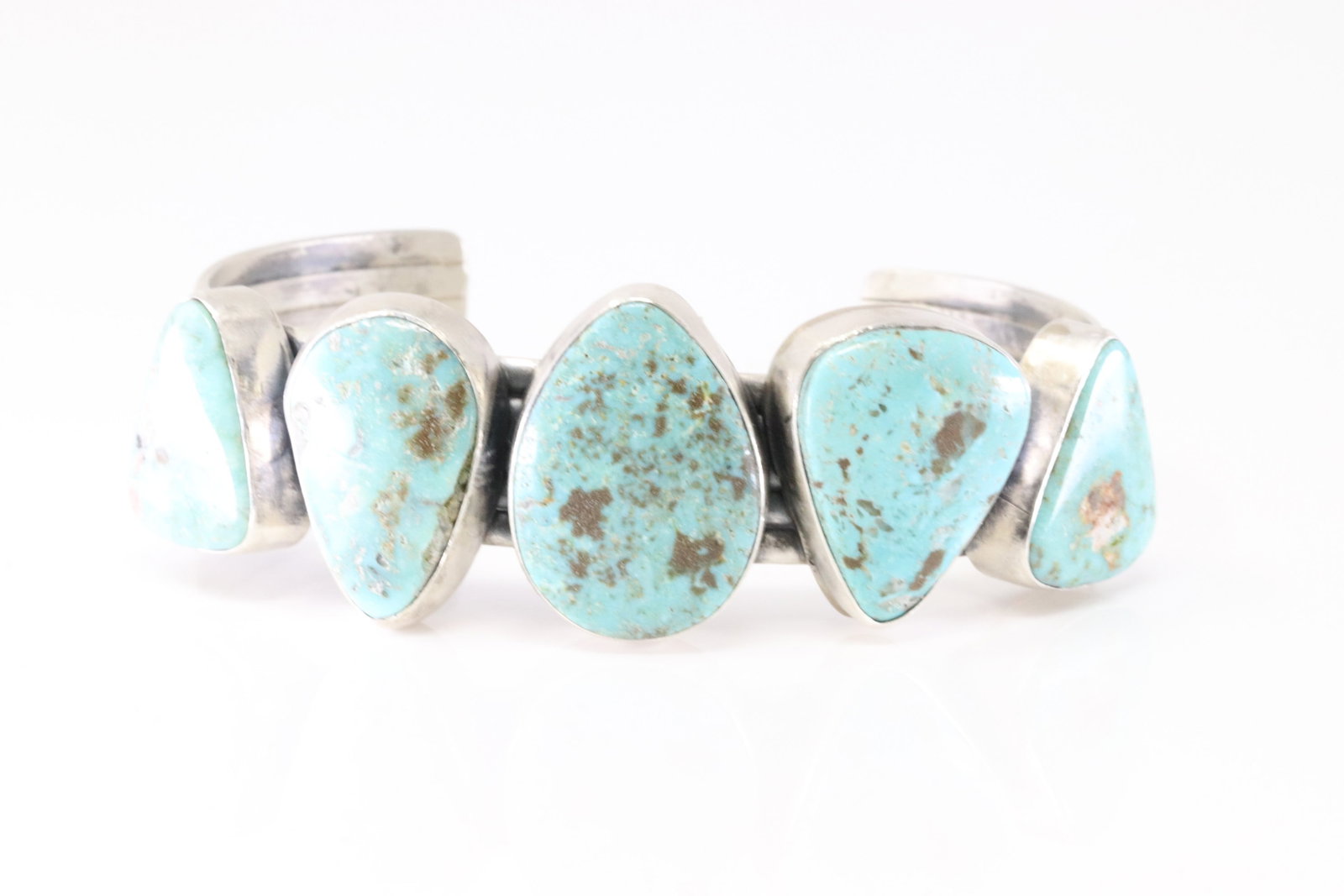 Native America Navajo Sterling Silver Turquoise Bracelet Cuff By Danny Henio. (1 of 4)