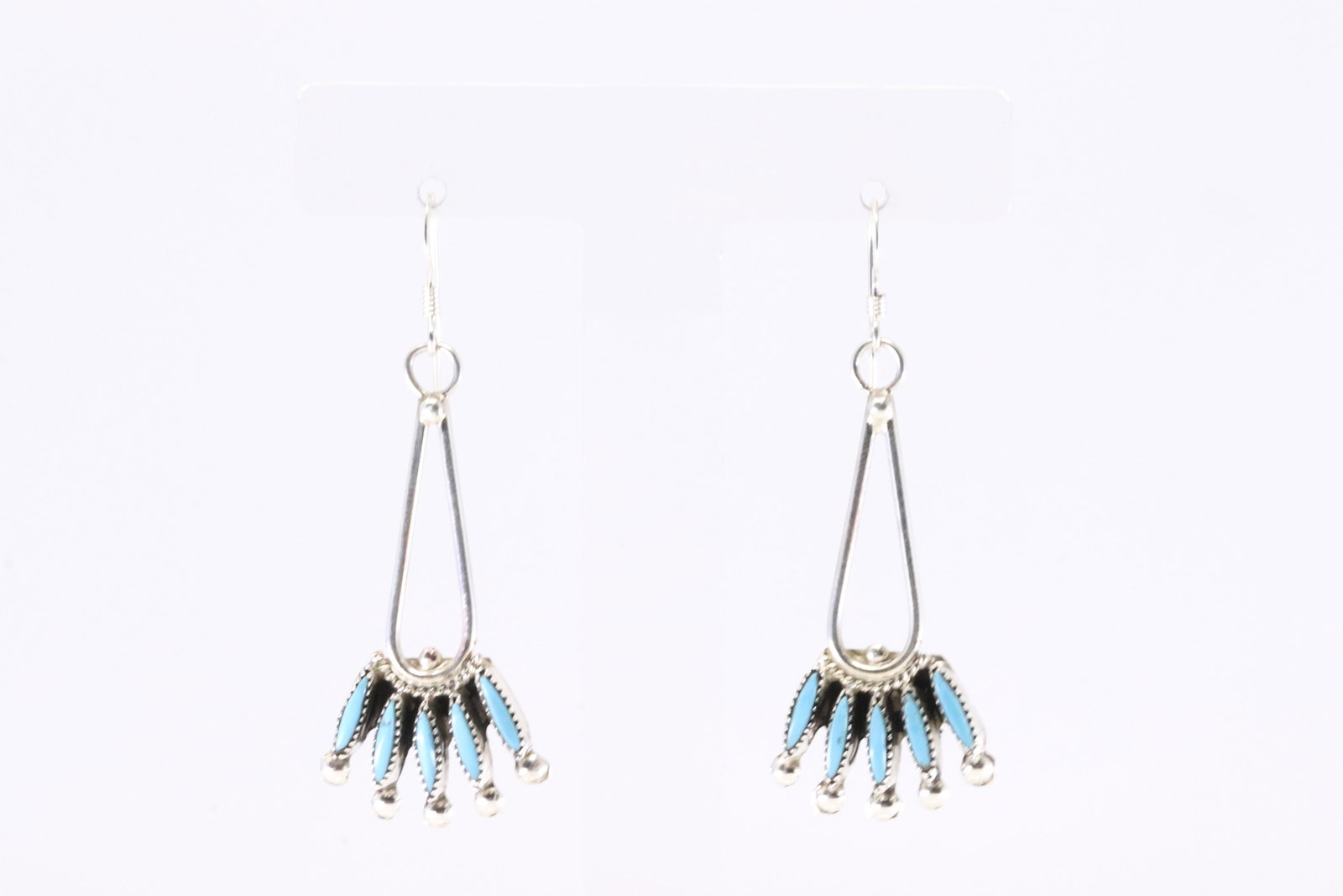 America Sterling Silver Turquoise Dangling Earring's. (1 of 4)