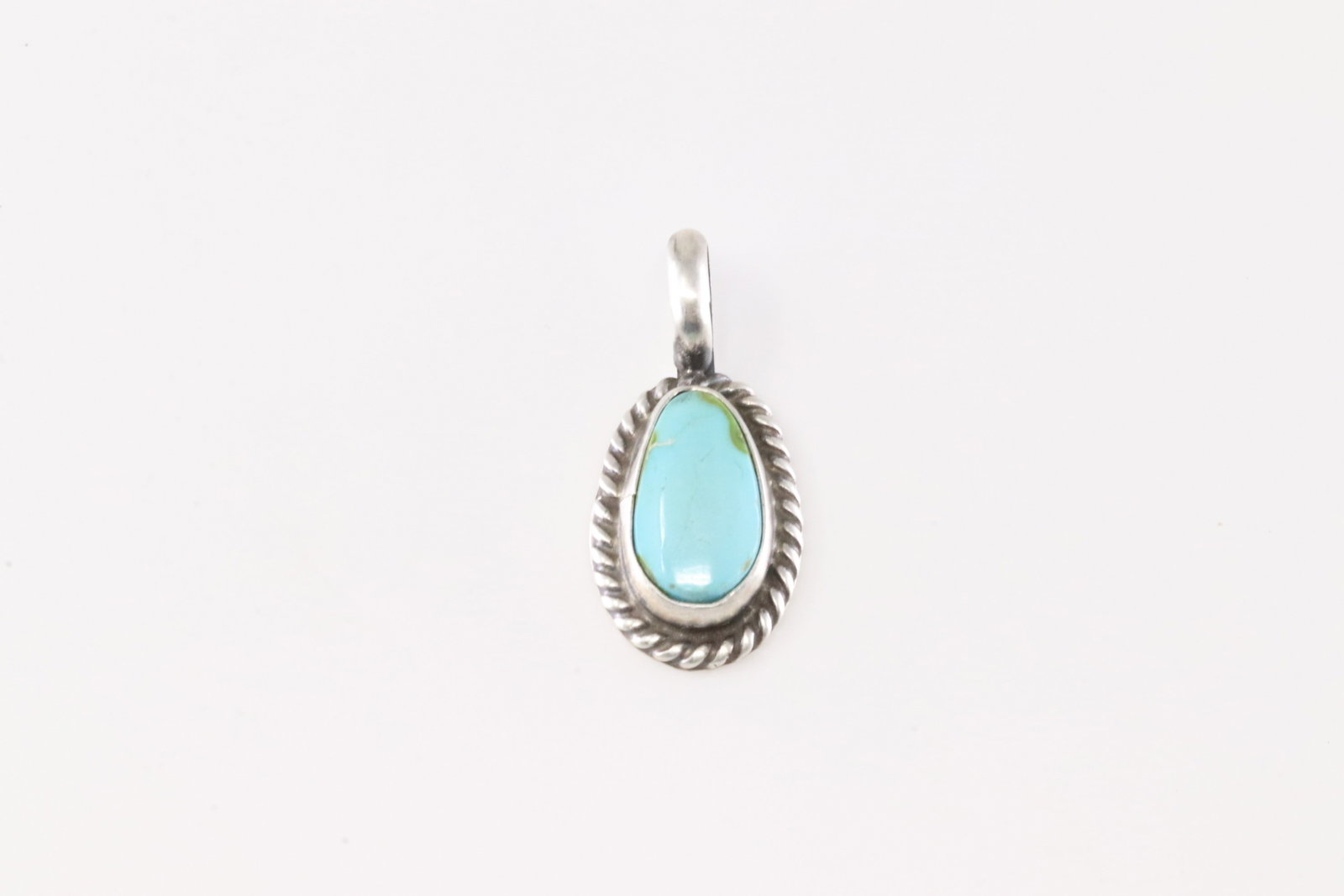 Native American Navajo Sterling Silver Sonora Gold Turquoise Pendant By Johnny Dixon. (1 of 2)
