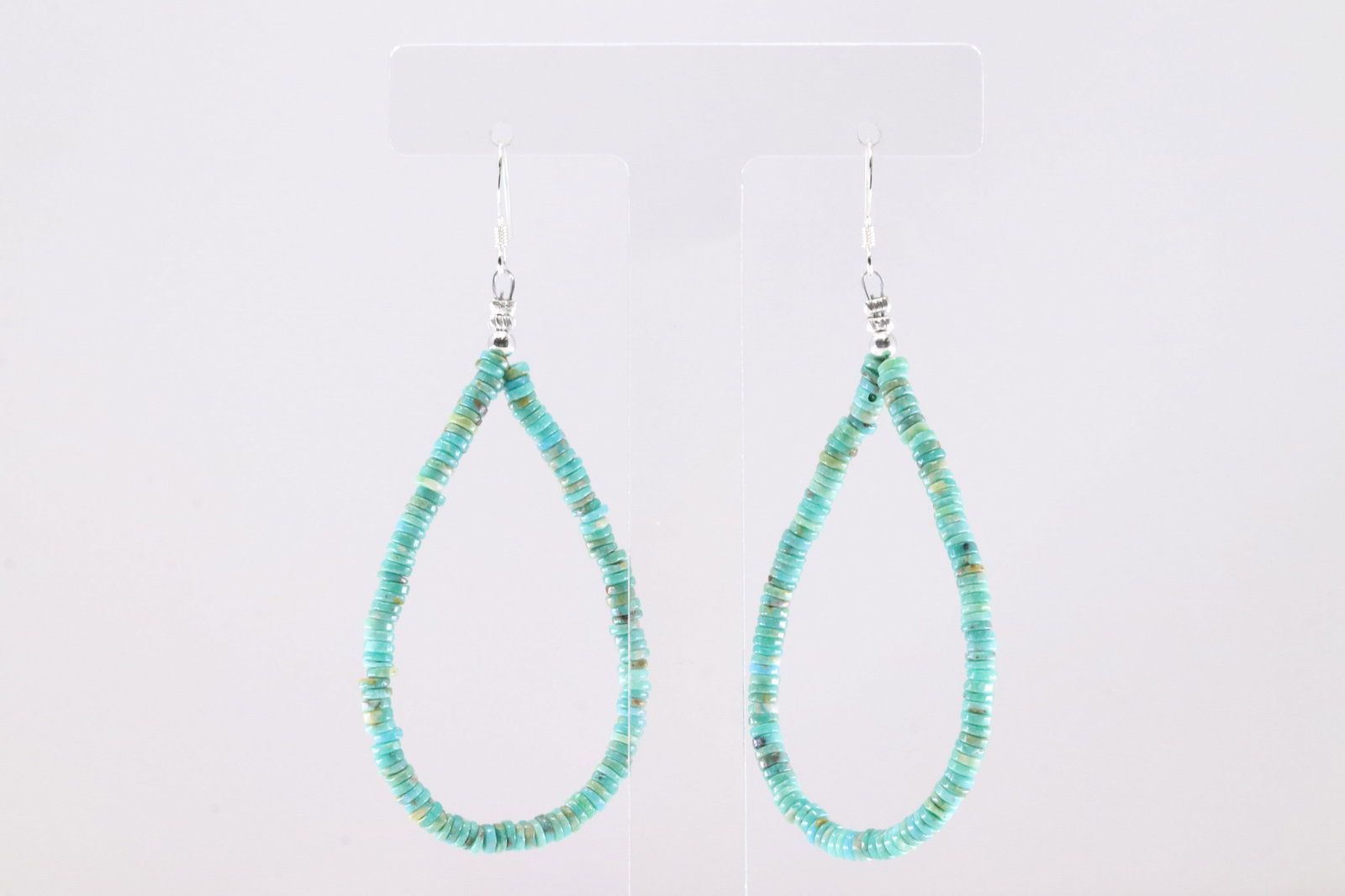 America Sterling Silver Turquoise Dangling Earring's. (1 of 4)