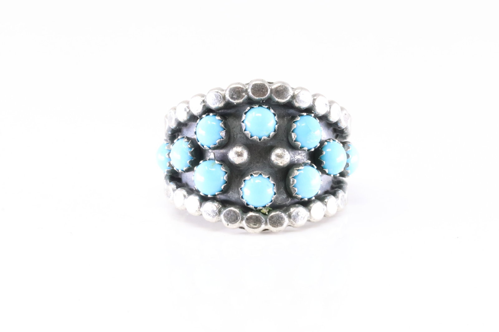 Native America Navajo Sterling Silver Turquoise Ring By Kenny Lonjose. (1 of 4)