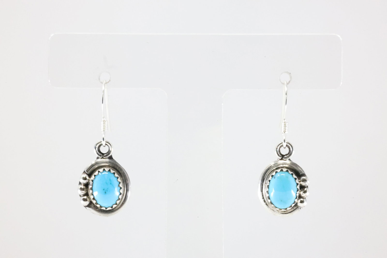 America Sterling Silver Turquoise Dangling Earring's. (1 of 3)