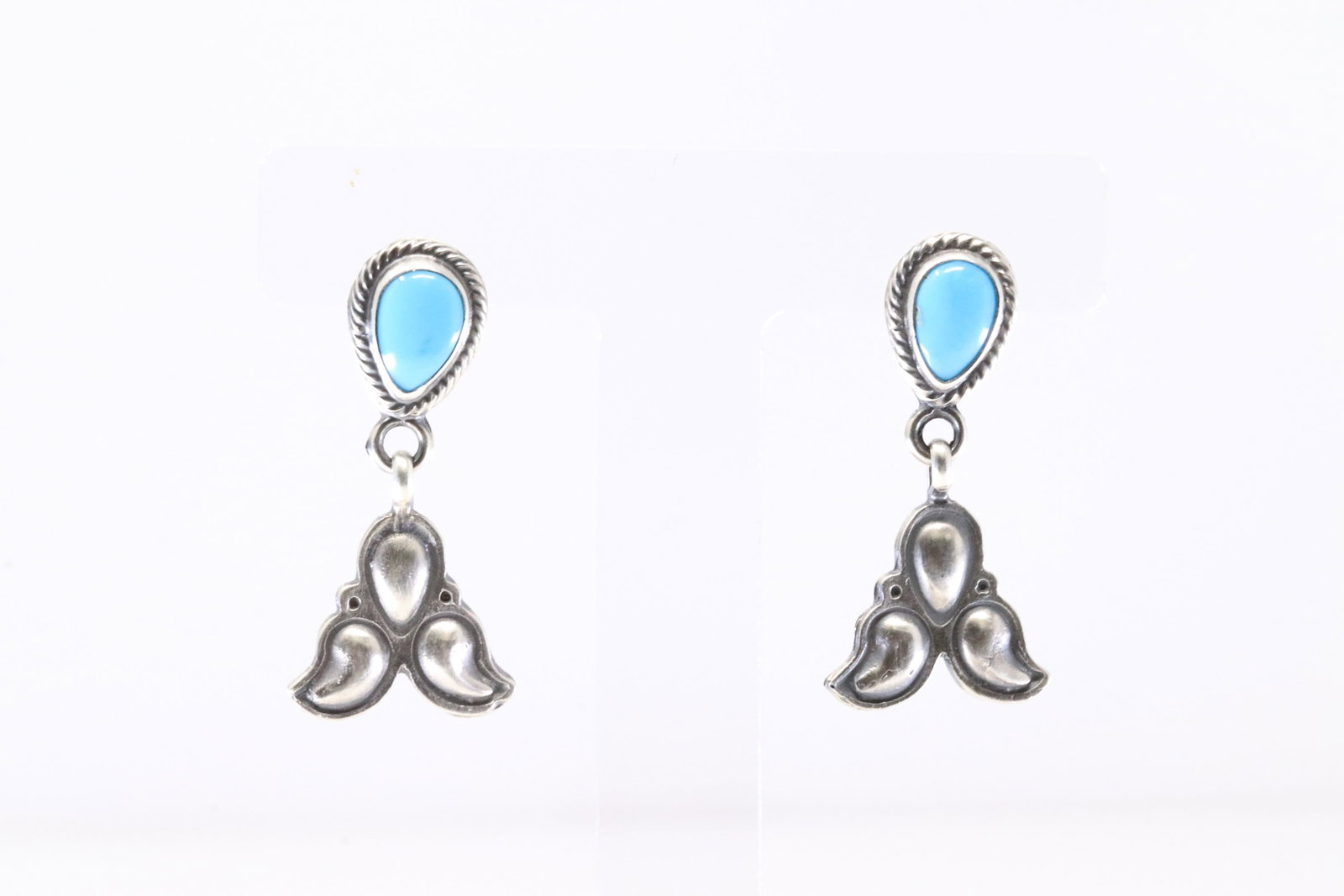 America Sterling Silver Turquoise Post / Dangling Earring's. (1 of 4)