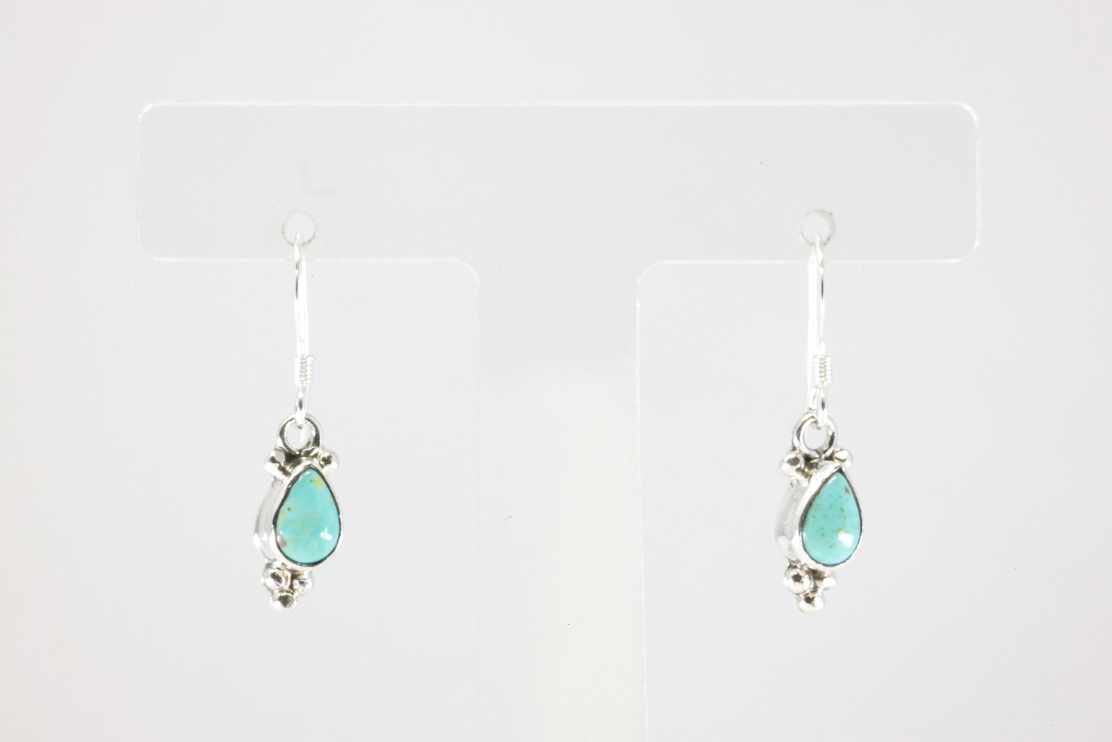 America Sterling Silver Turquoise Dangling Earring's. (1 of 3)