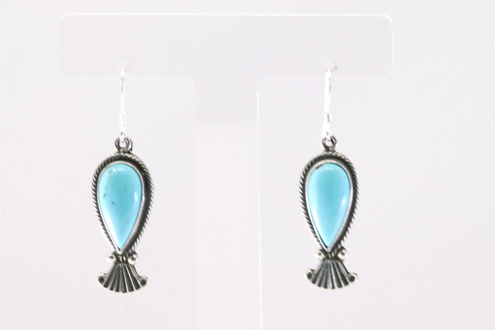 Native America Navajo Sterling Silver Turquoise Dangling Earring's By Verley Betone. (1 of 4)