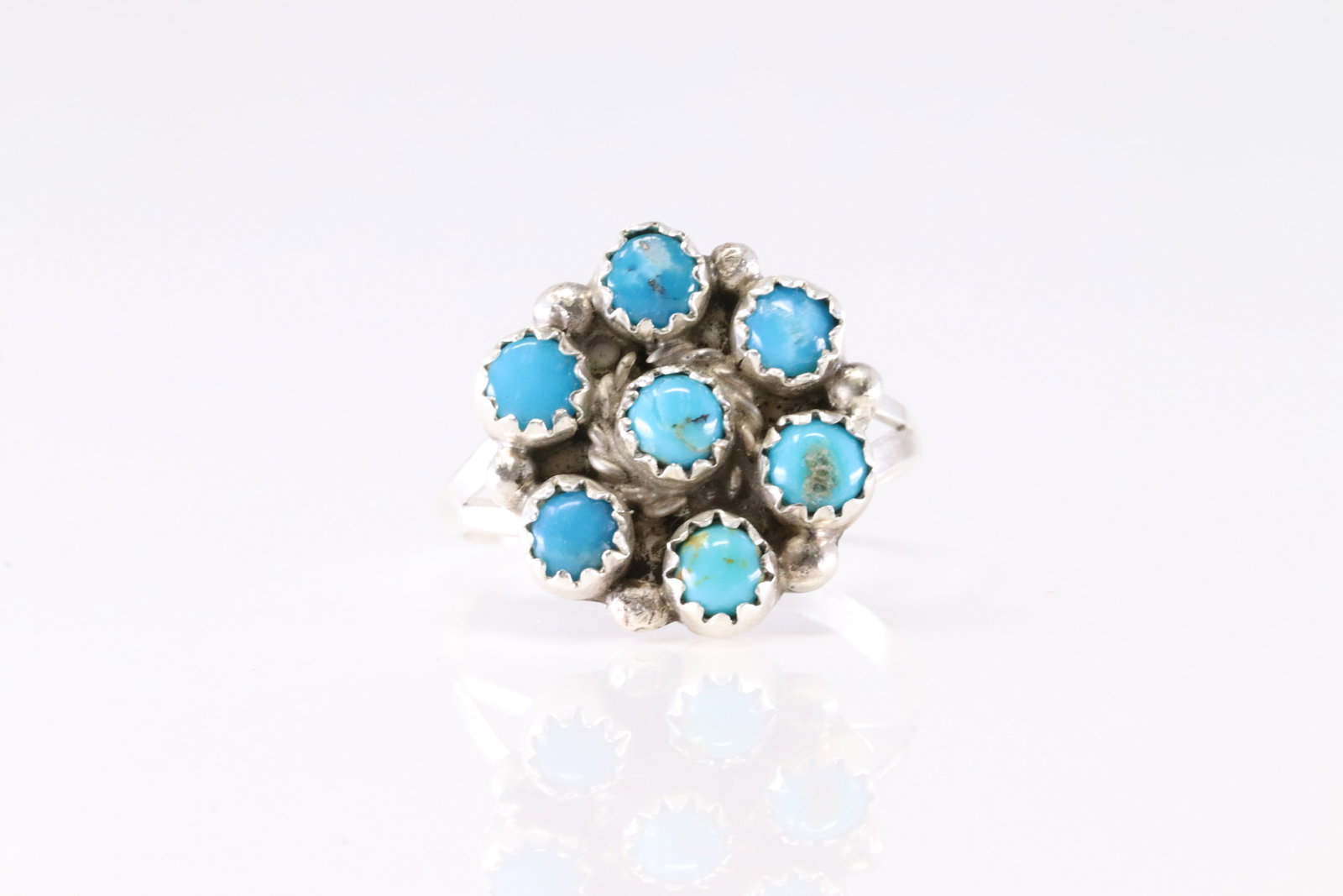 Native America Navajo Sterling Silver Turquoise Ring By MR. (1 of 4)