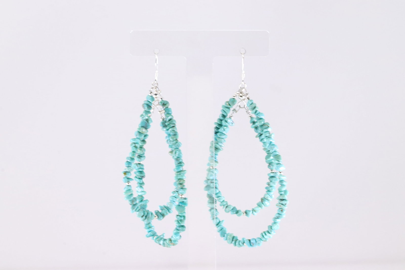 America Sterling Silver Turquoise Dangling Earring's.: This is a America Sterling Silver Turquoise Dangling Earring's.