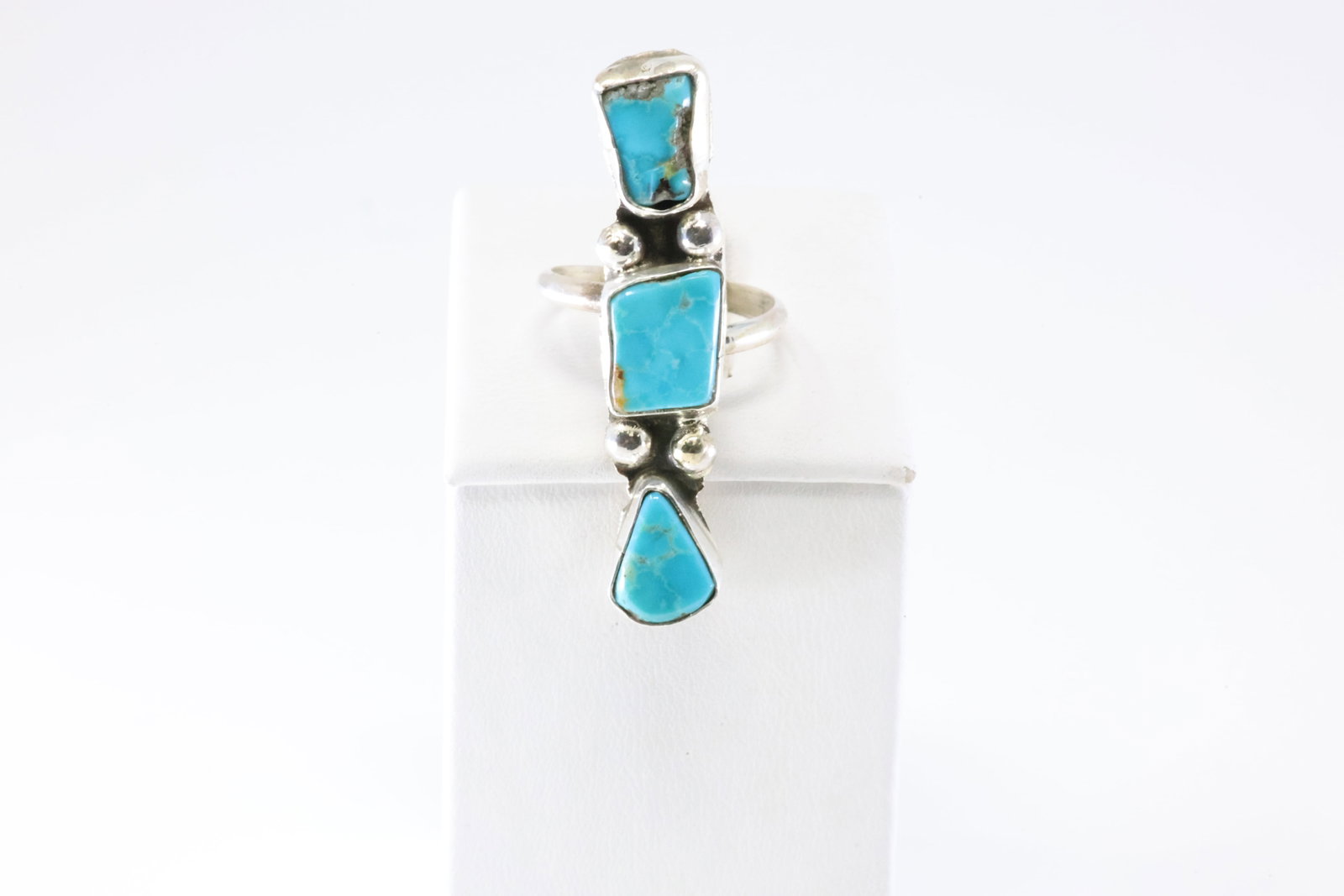 Native America Zuni Sterling Silver Turquoise Ring By Jude Candelaria. (1 of 3)