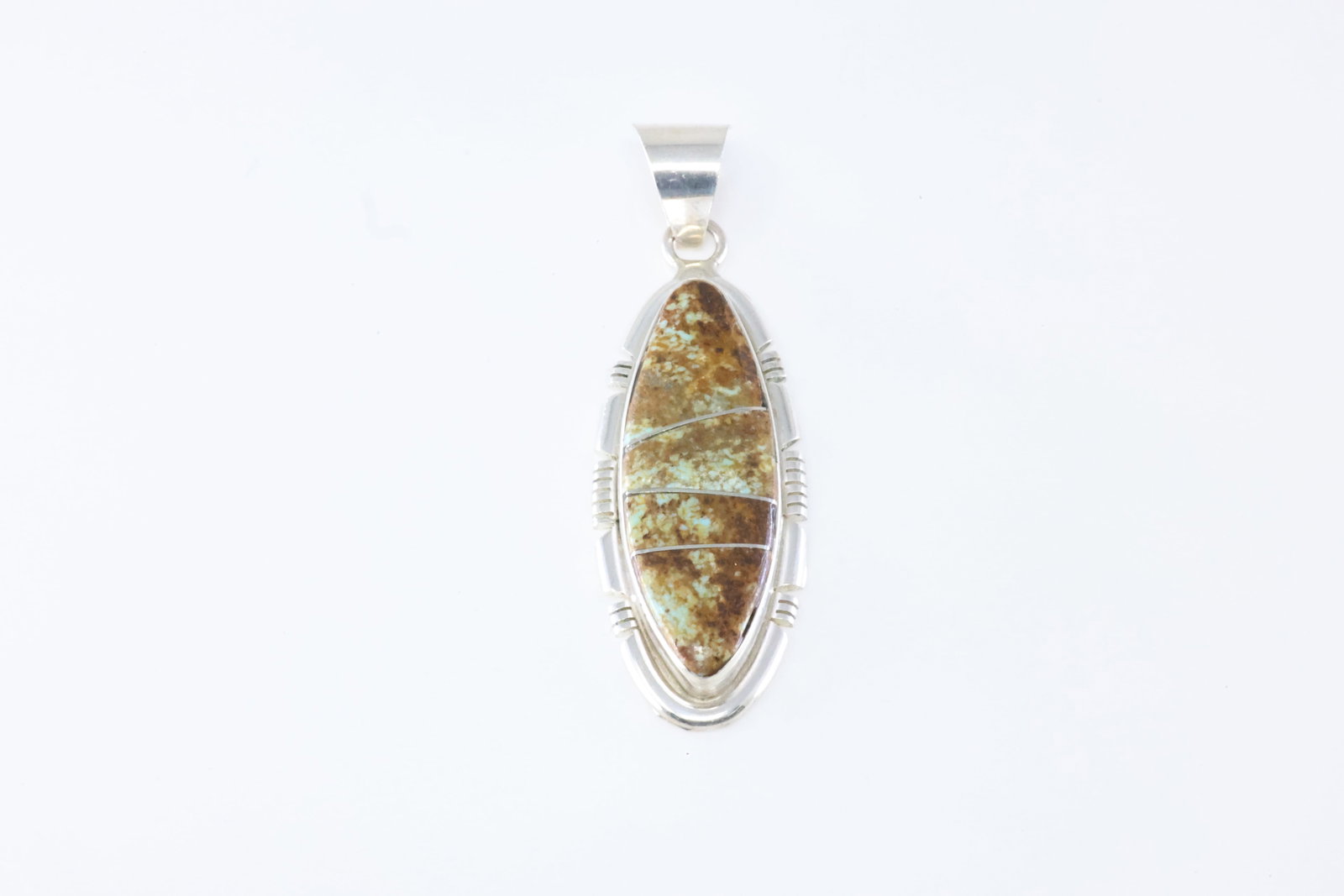 Native American Navajo Sterling Silver Number 8 Turquoise Inlay Pendant By Steve Francisco.: This is a Native American Navajo Sterling Silver Number 8 Turquoise Inlay Pendant By Steve Francisco. Stamp SF.