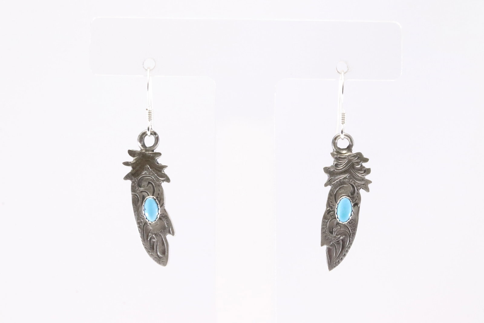 America Sterling Silver Turquoise Dangling Earring's.: This is a America Sterling Silver Turquoise Dangling Earring's.