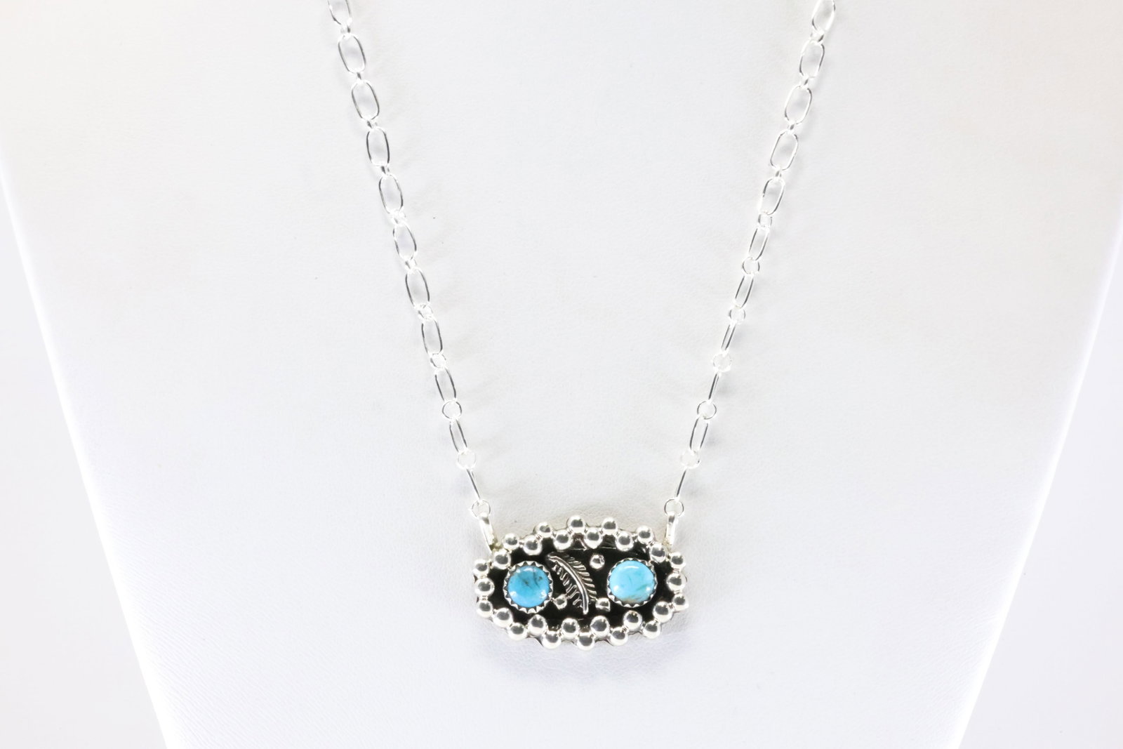 Native America Navajo Sterling Silver Turquoise Necklace By Suzanna Johnson.: This is a Native America Navajo Sterling Silver Turquoise Necklace By Suzanna Johnson. From R.B Company. Neckalce length: 18.00"