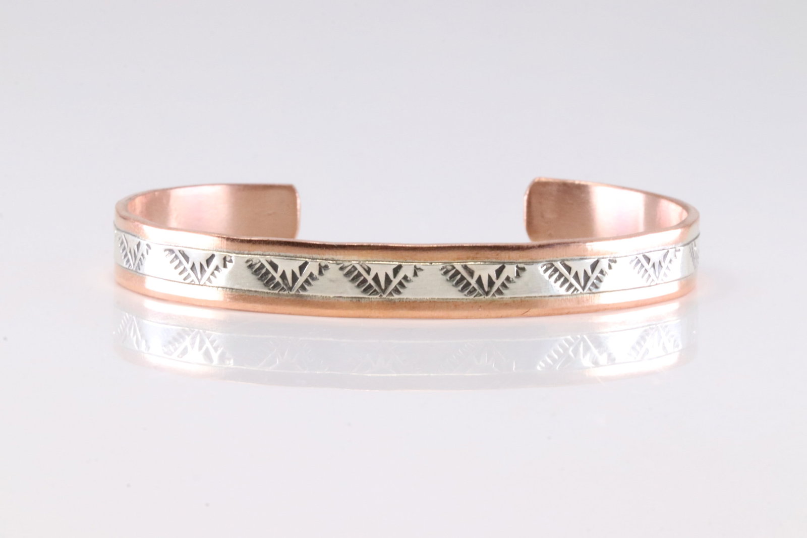 Native America Navajo Sterling Silver Copper Bracelet Cuff By Wylie Secatero. (1 of 4)