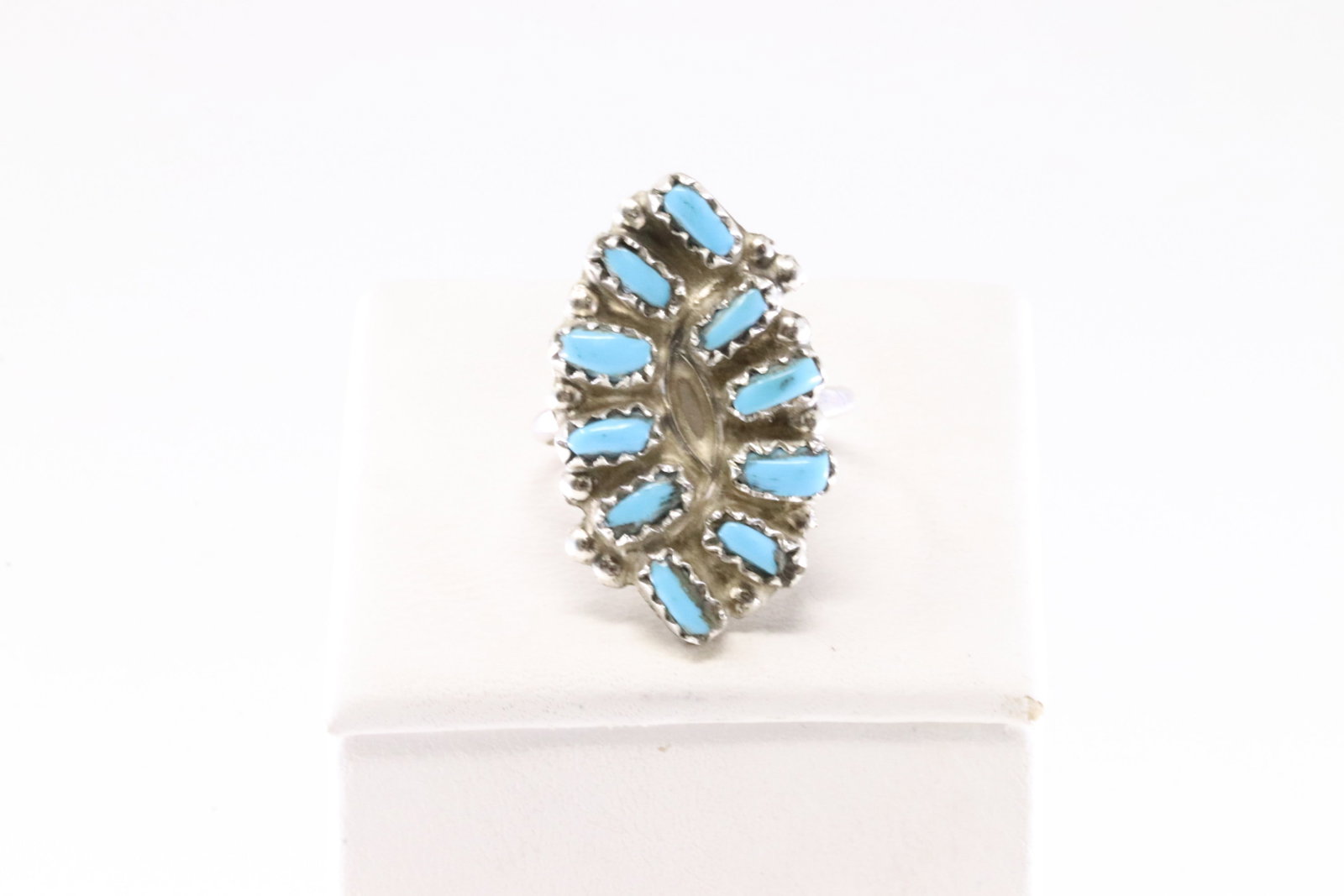 America Sterling Silver Solid Turquoise Ring. (1 of 3)