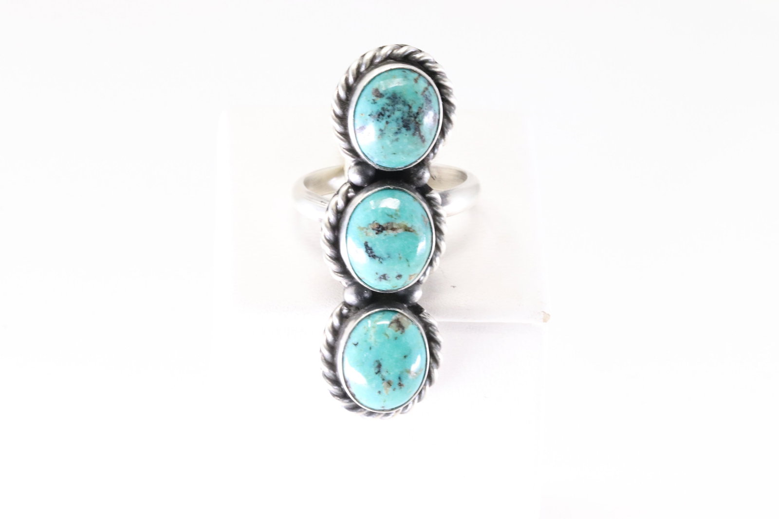Native America Navajo Sterling Silver Turquoise Ring By L. Silversmith. (1 of 4)