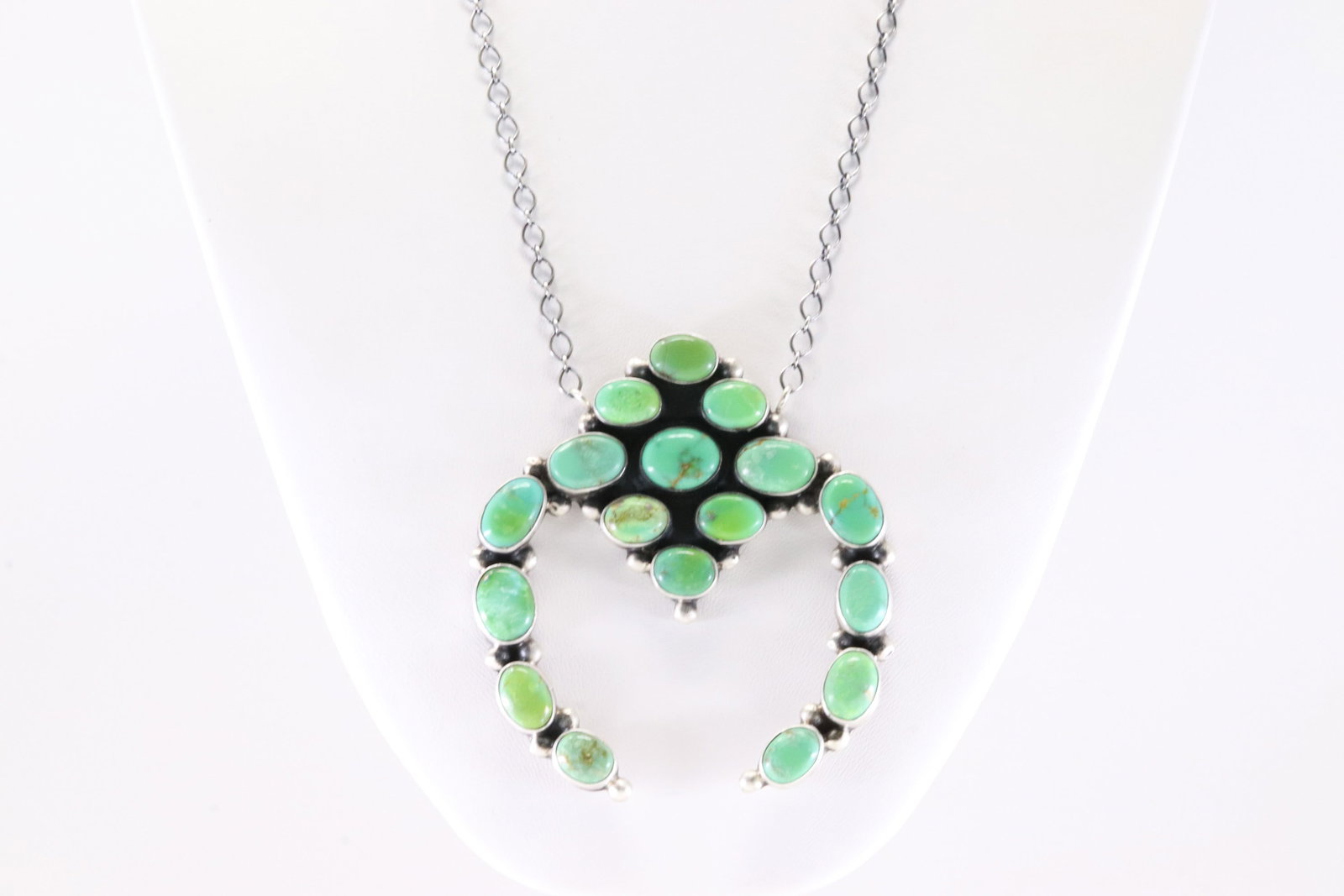 Native America Navajo Sterling Silver Sonora Gold Turquoise Naja Necklace By Cordell Platero. (1 of 4)