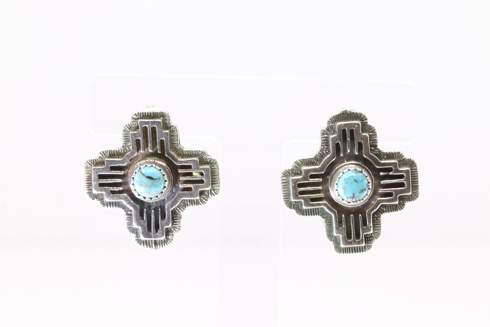 America Sterling Silver Turquoise Post Earring's.: This is a America Sterling Silver Turquoise Post Earring's.