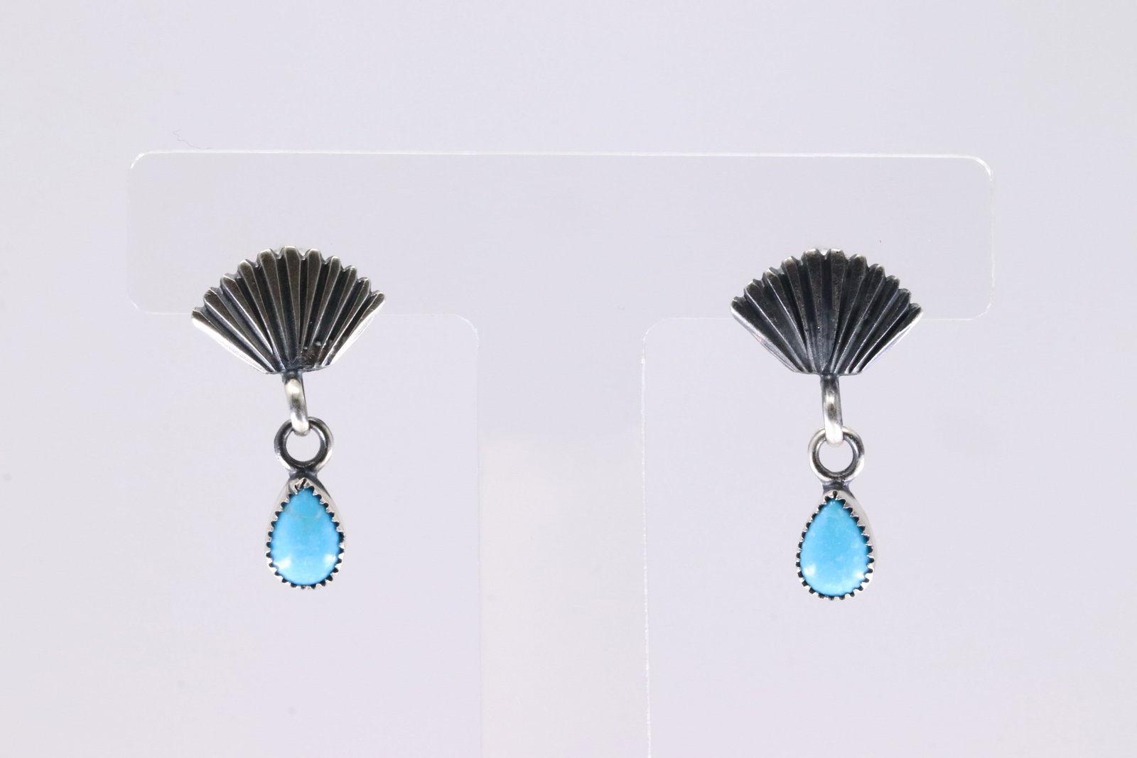 Native America Navajo Sterling Silver Turquoise Post Dangling Earring's By Marie Bahe. From R.B: This is a Native America Navajo Sterling Silver Turquoise Post Dangling Earring's By Marie Bahe. From R.B Company. Stamp By R.B Company.