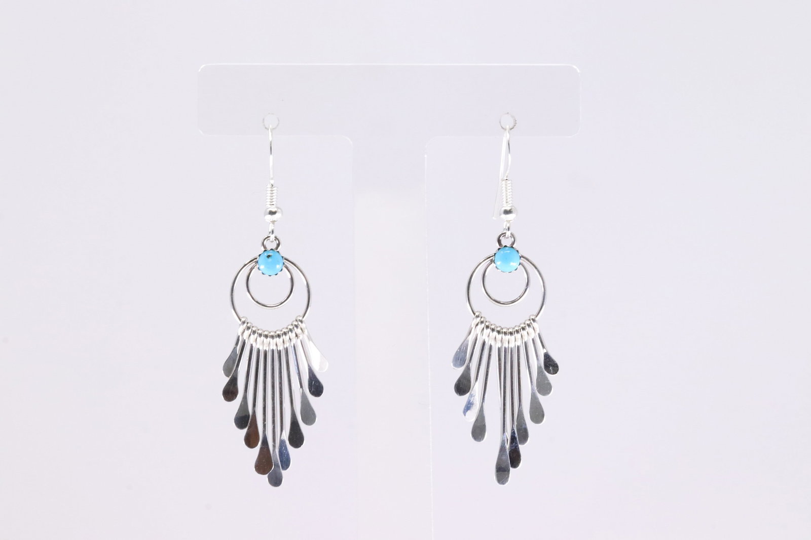 America Sterling Silver Turquoise Dangling Earring's.: This is a America Sterling Silver Turquoise Dangling Earring's.