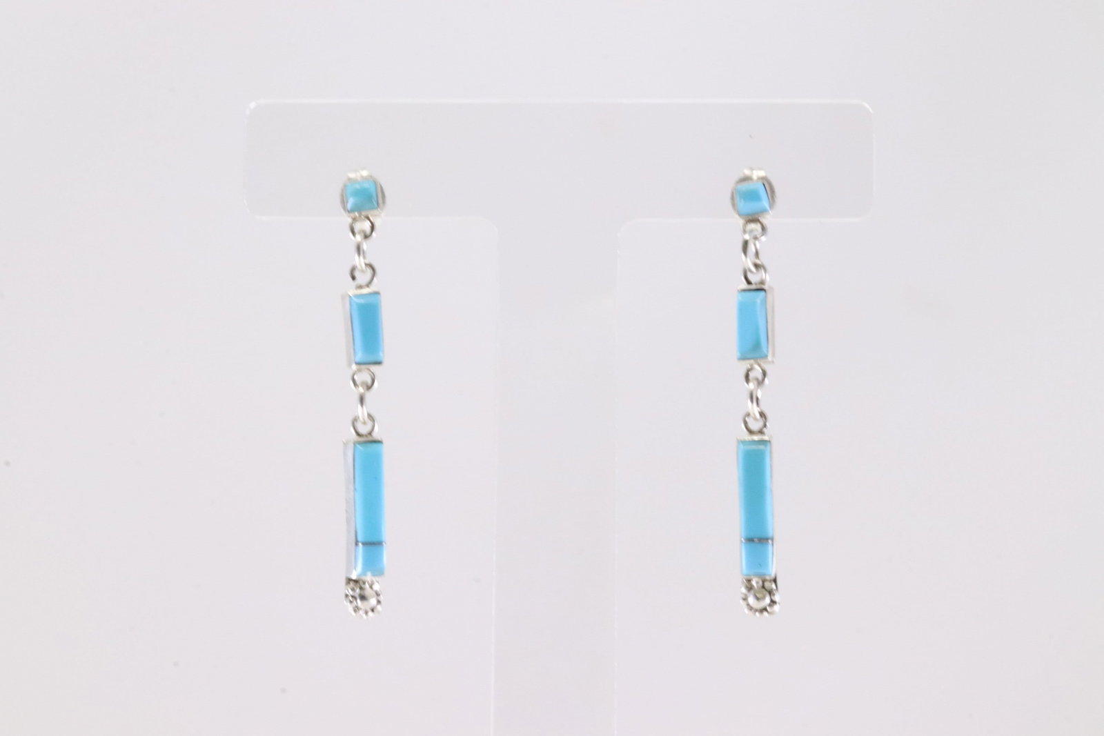 America Sterling Silver Turquoise Post / Dangling Earring's.: This is a America Sterling Silver Turquoise Post / Dangling Earring's.