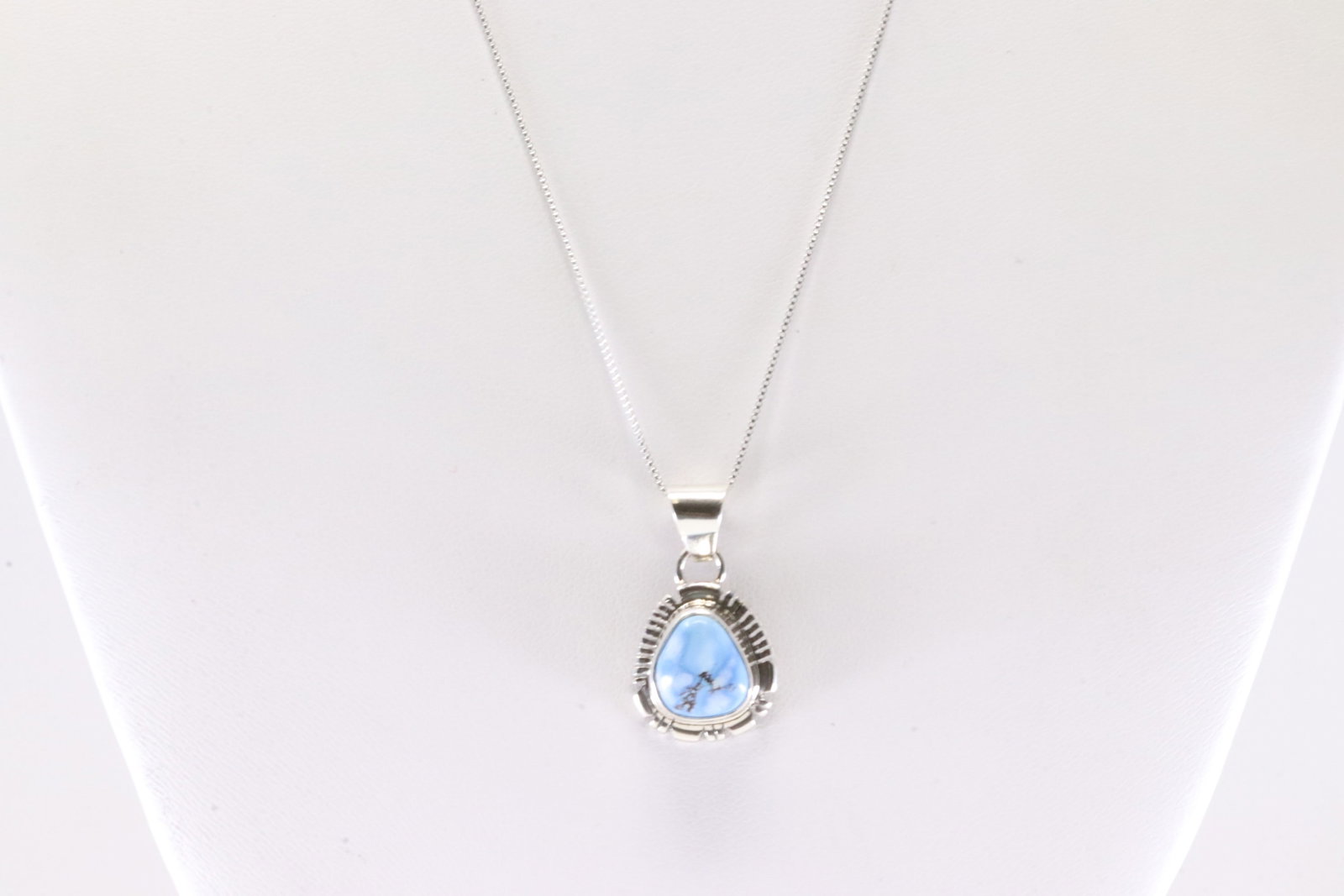Native America Navajo Sterling Silver Golden Hill Turquoise Pendant By A. With A 925 Necklace.: This is a Native America Navajo Sterling Silver Golden Hill Turquoise Pendant By A. With A 925 Necklace. Neckalce length: 18.00"