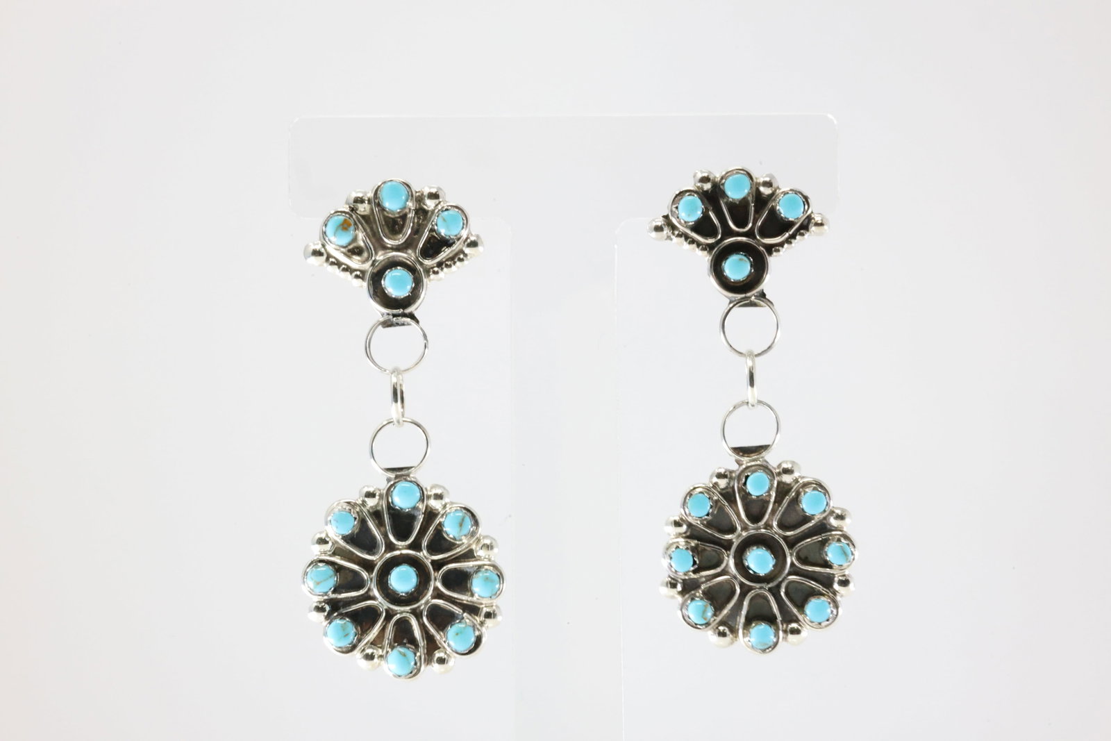 America Sterling Silver Turquoise Post Dangling Earring's.: This is a America Sterling Silver Turquoise Post Dangling Earring's.