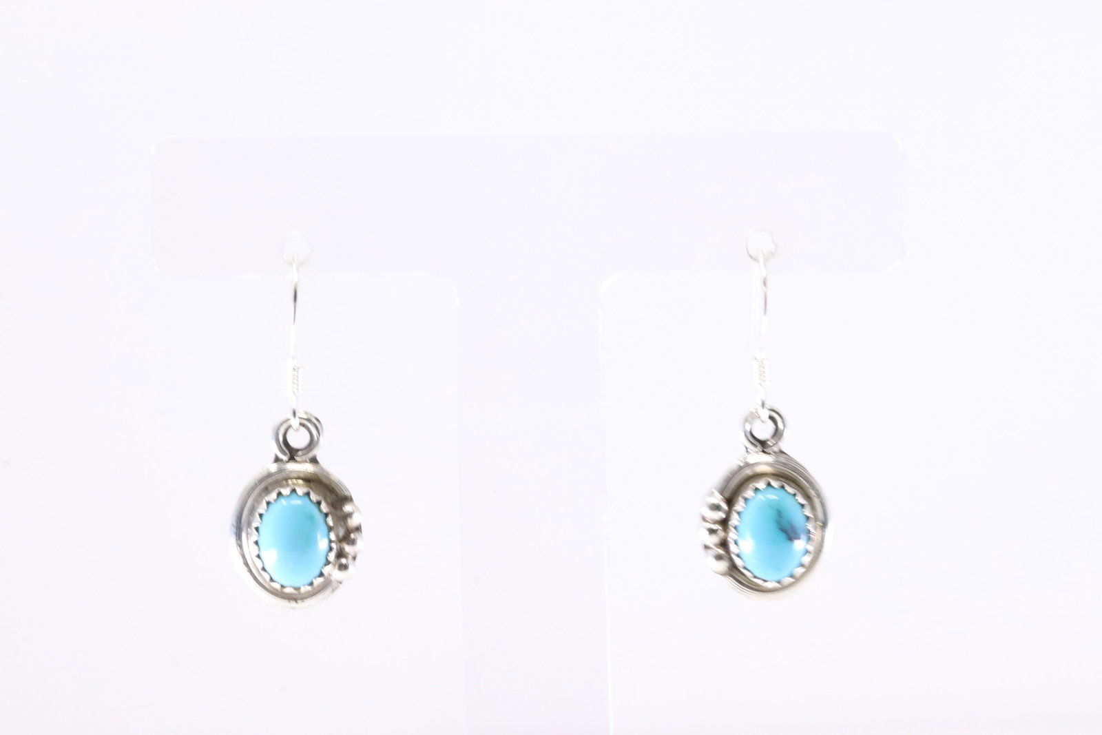 America Sterling Silver Turquoise Dangling Earring's. (1 of 3)