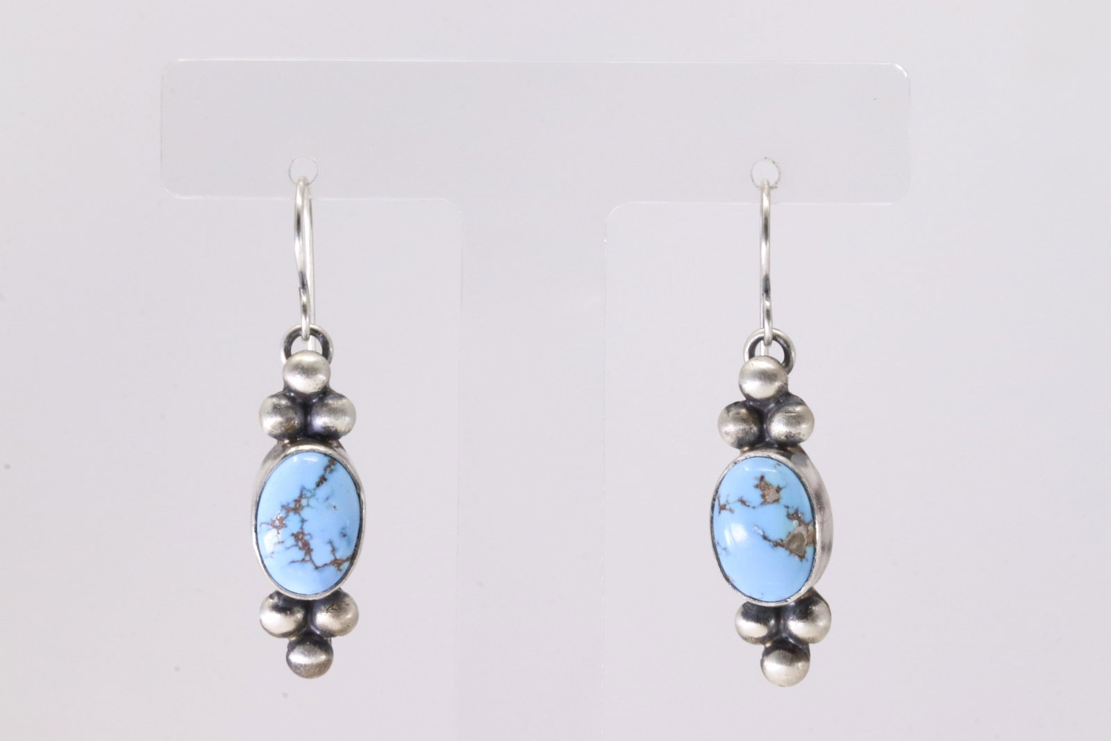 Native America Navajo Sterling Silver Golden Hill Turquoise Squash Necklace & Earring's Set By - 3