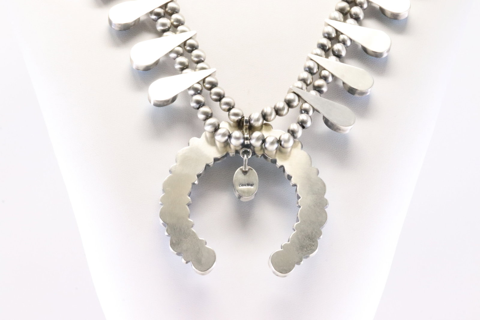 Native America Navajo Sterling Silver Golden Hill Turquoise Squash Necklace & Earring's Set By - 9
