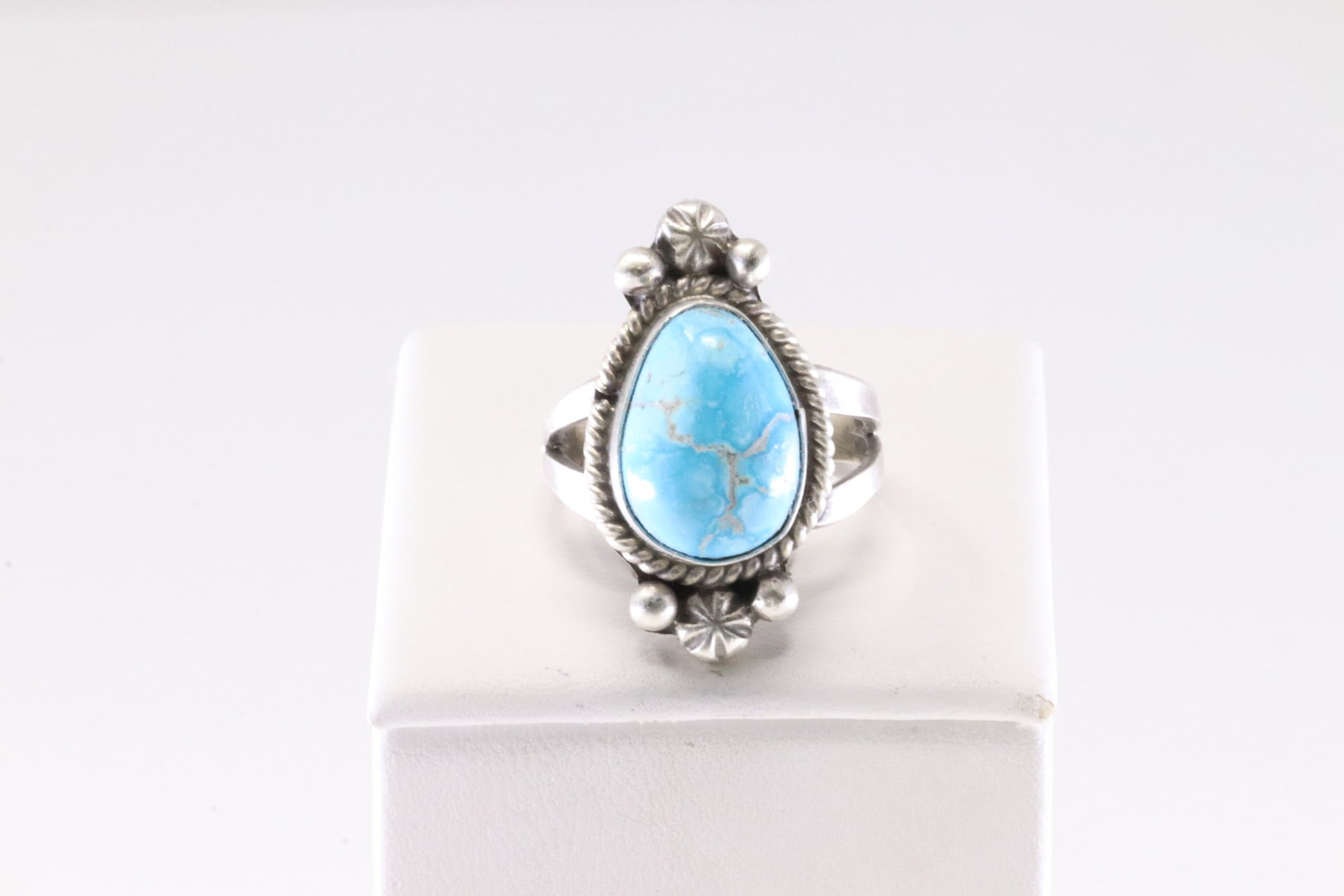 Native American Sterling Silver Turquoise Ring. (1 of 3)
