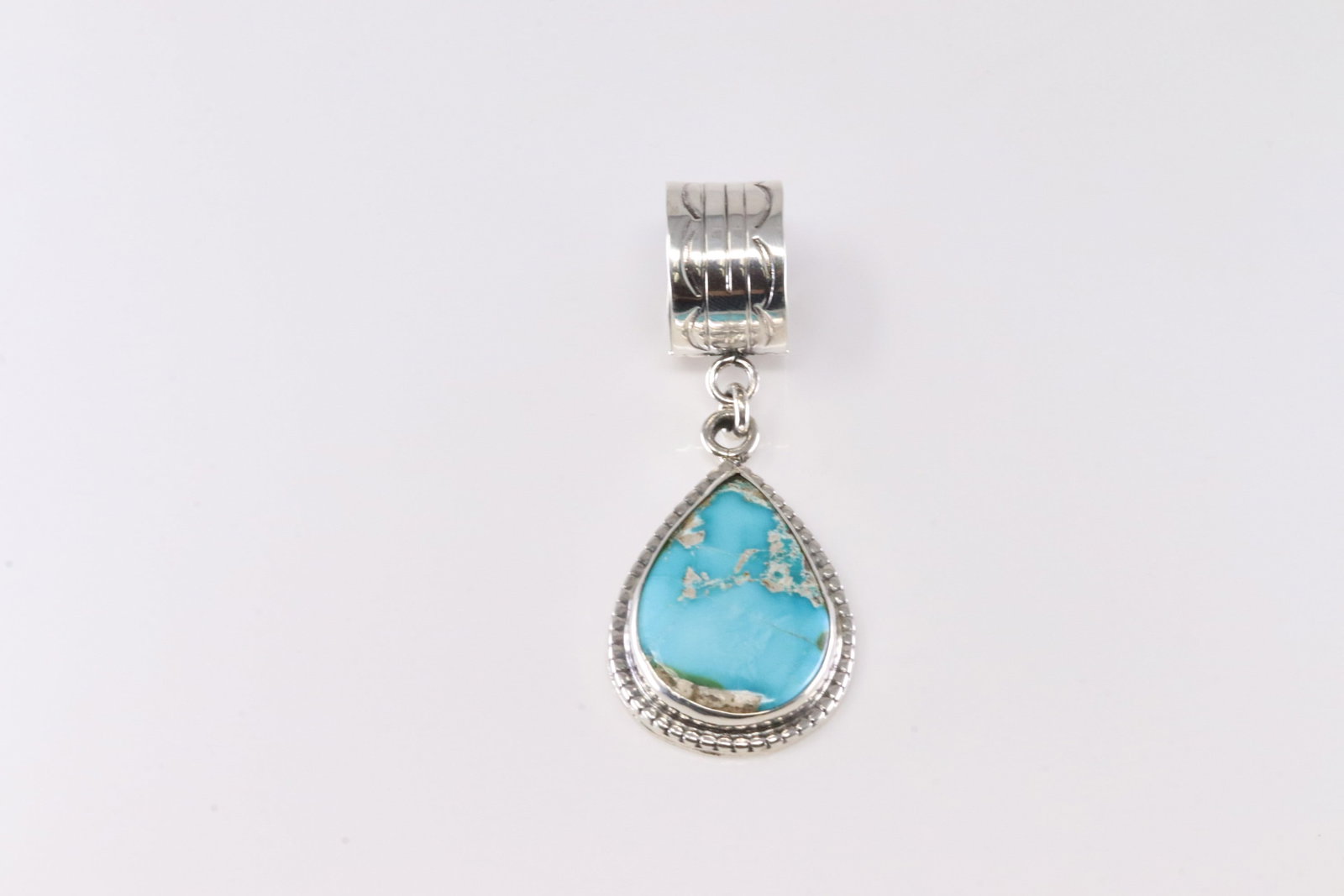 Native America Navajo Sterling Silver Sonora Gold Turquoise Pendant By Michael Yazzie. (1 of 3)