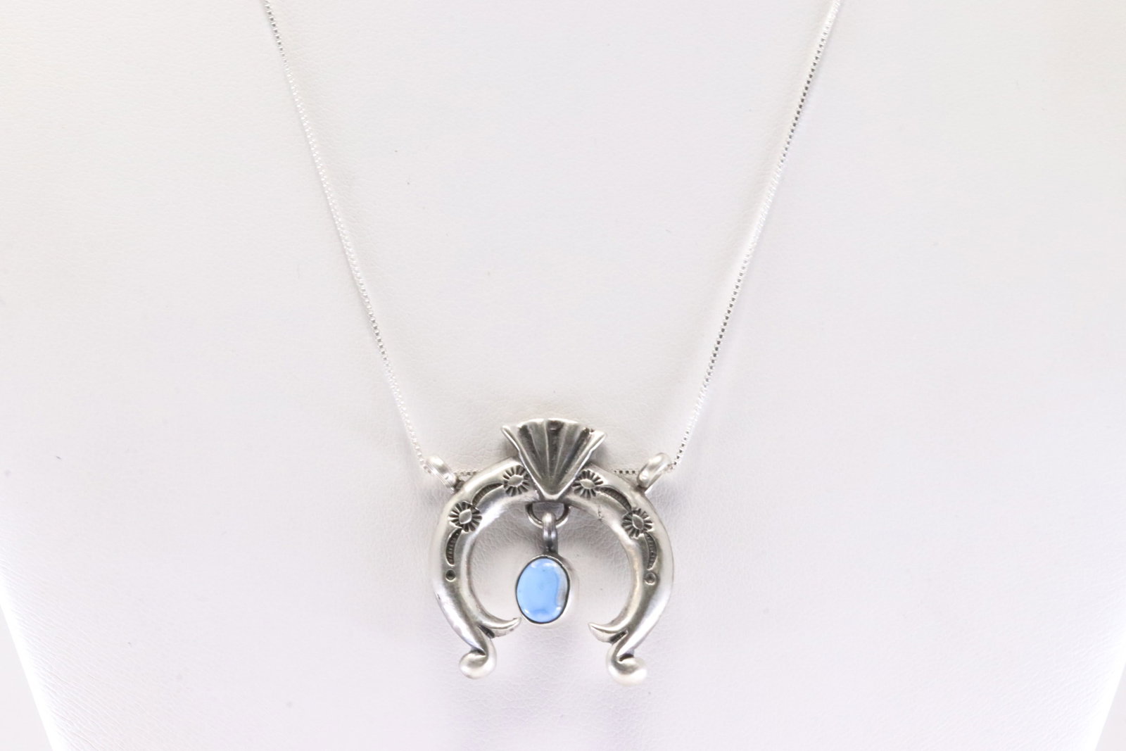 Native America Navajo Sterling Silver Golden Hill Turquoise Naja Pendant By Gary Shorty / With A 925 (1 of 4)