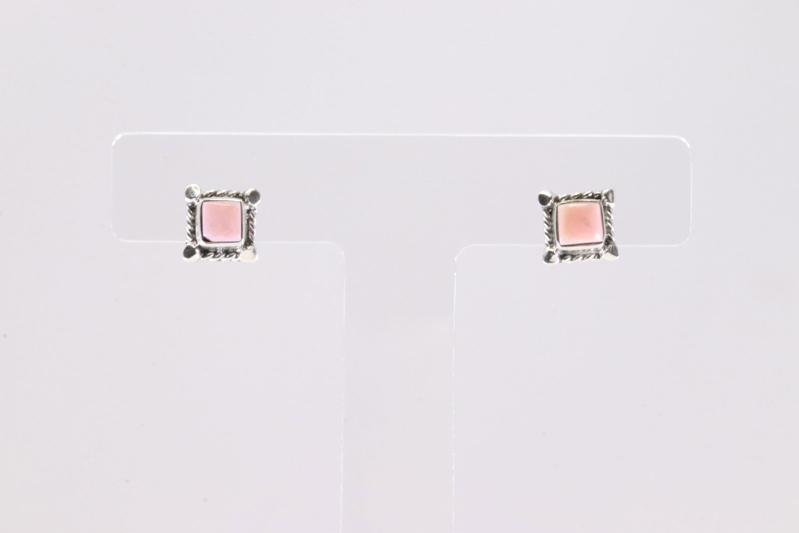 America Sterling Silver Pink Conch Post Earring's. (1 of 3)