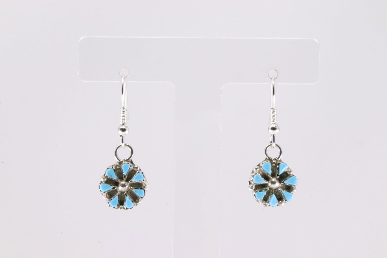 America Sterling Silver Turquoise Dangling Earring's. (1 of 3)
